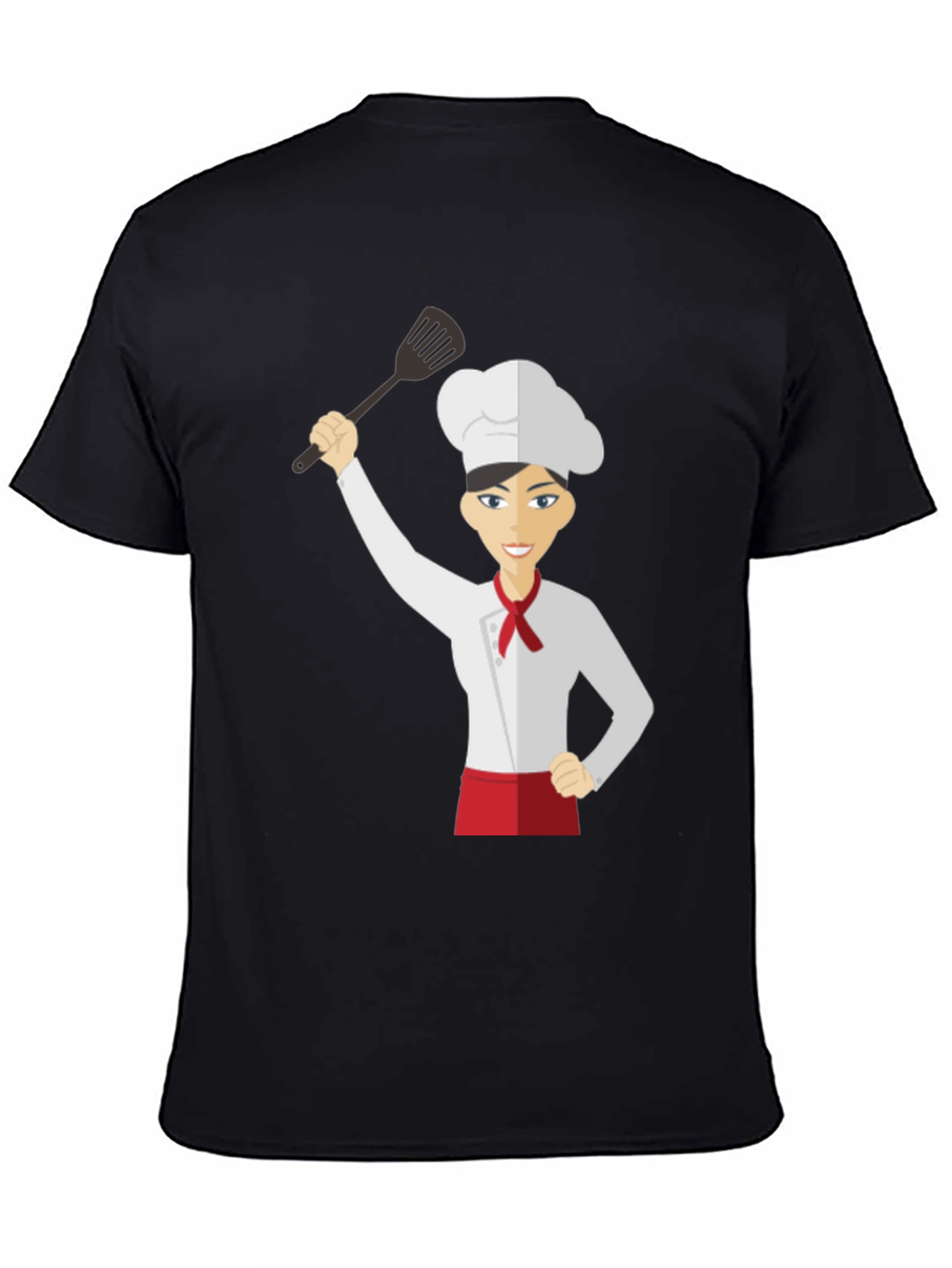 Black Chef Woman's Black Graphic T-Shirt view 4