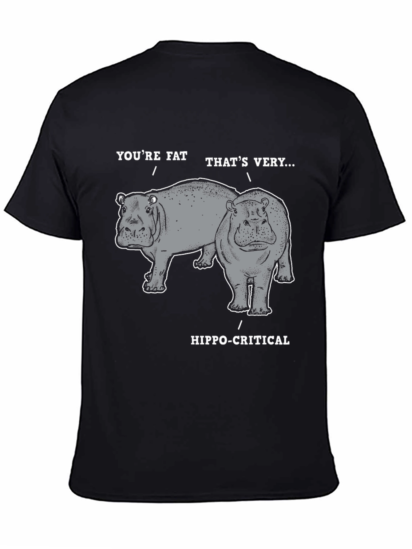 Black Hippo-Critical Graphic Tee view 4