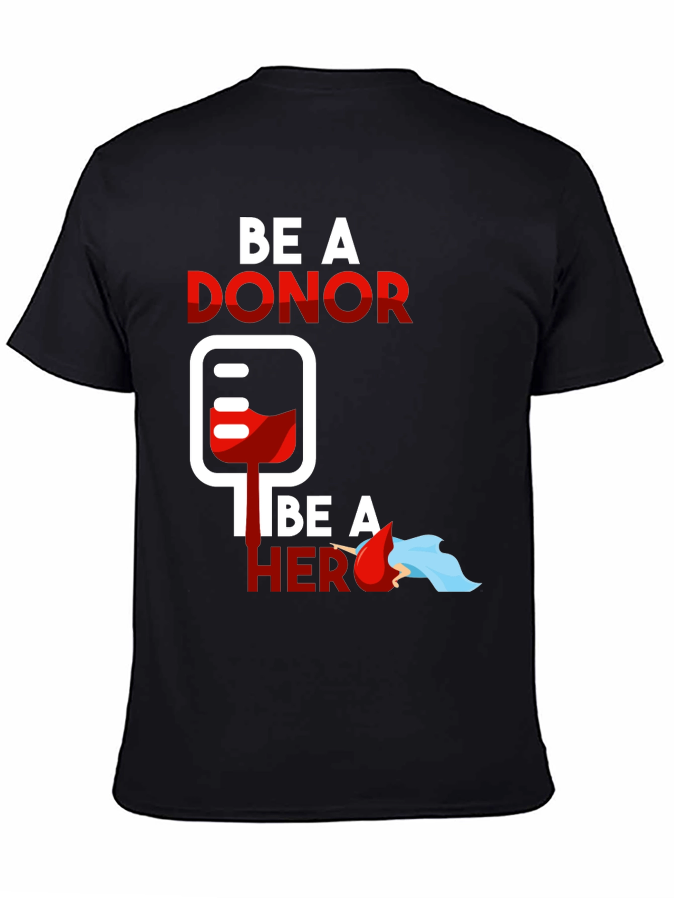 Black Be a Donor Be a Hero Graphic Tee view 4