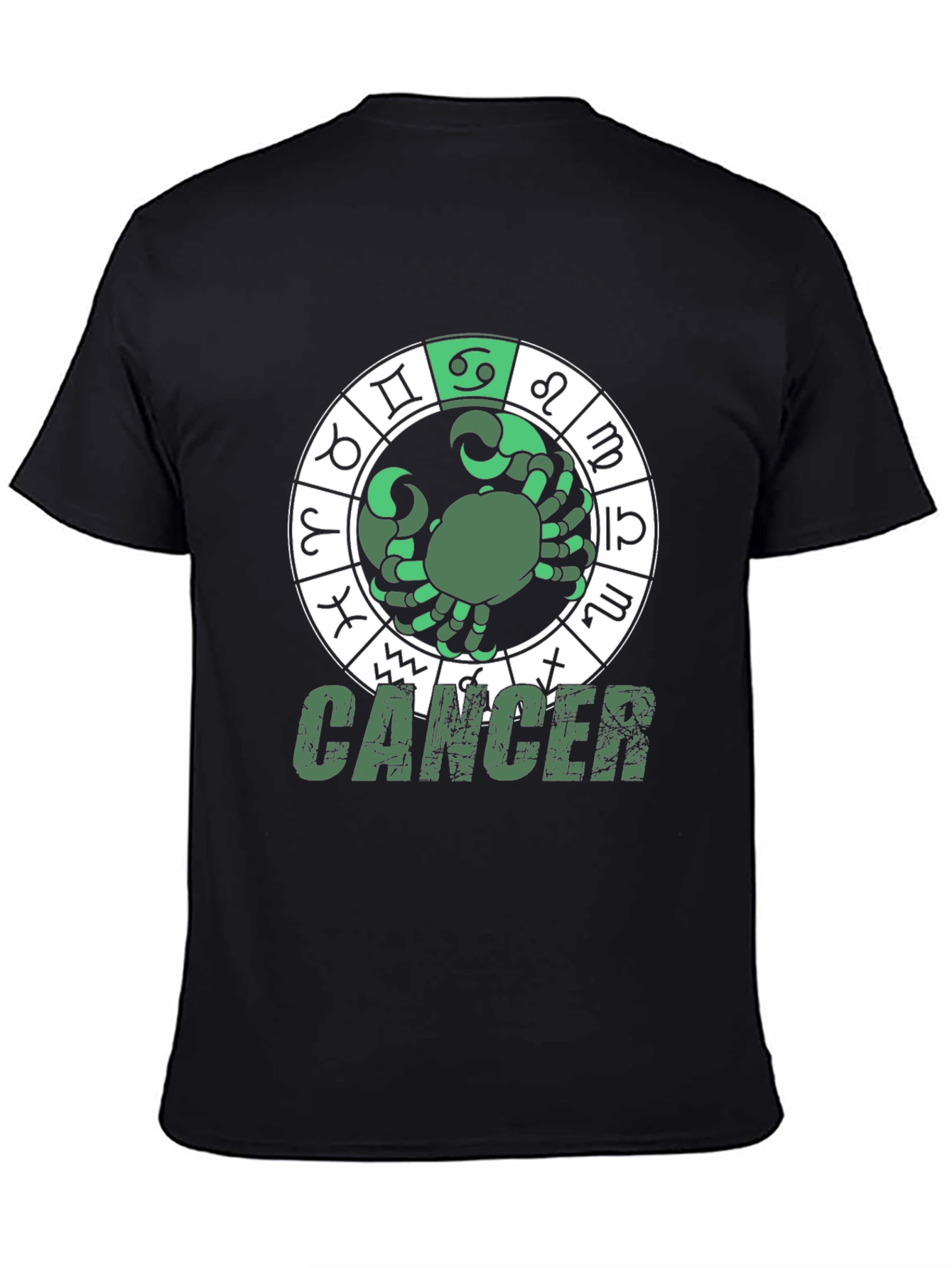 Black Cancer Zodiac Graphic T-Shirt view 4