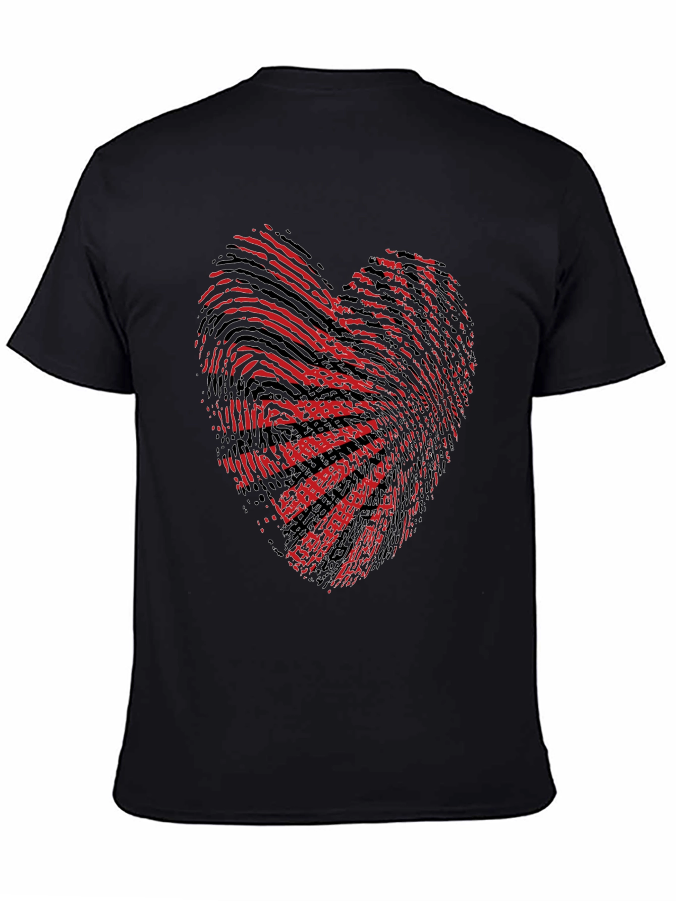 Black Heart Fingerprint Graphic Tee - Unique Design view 4