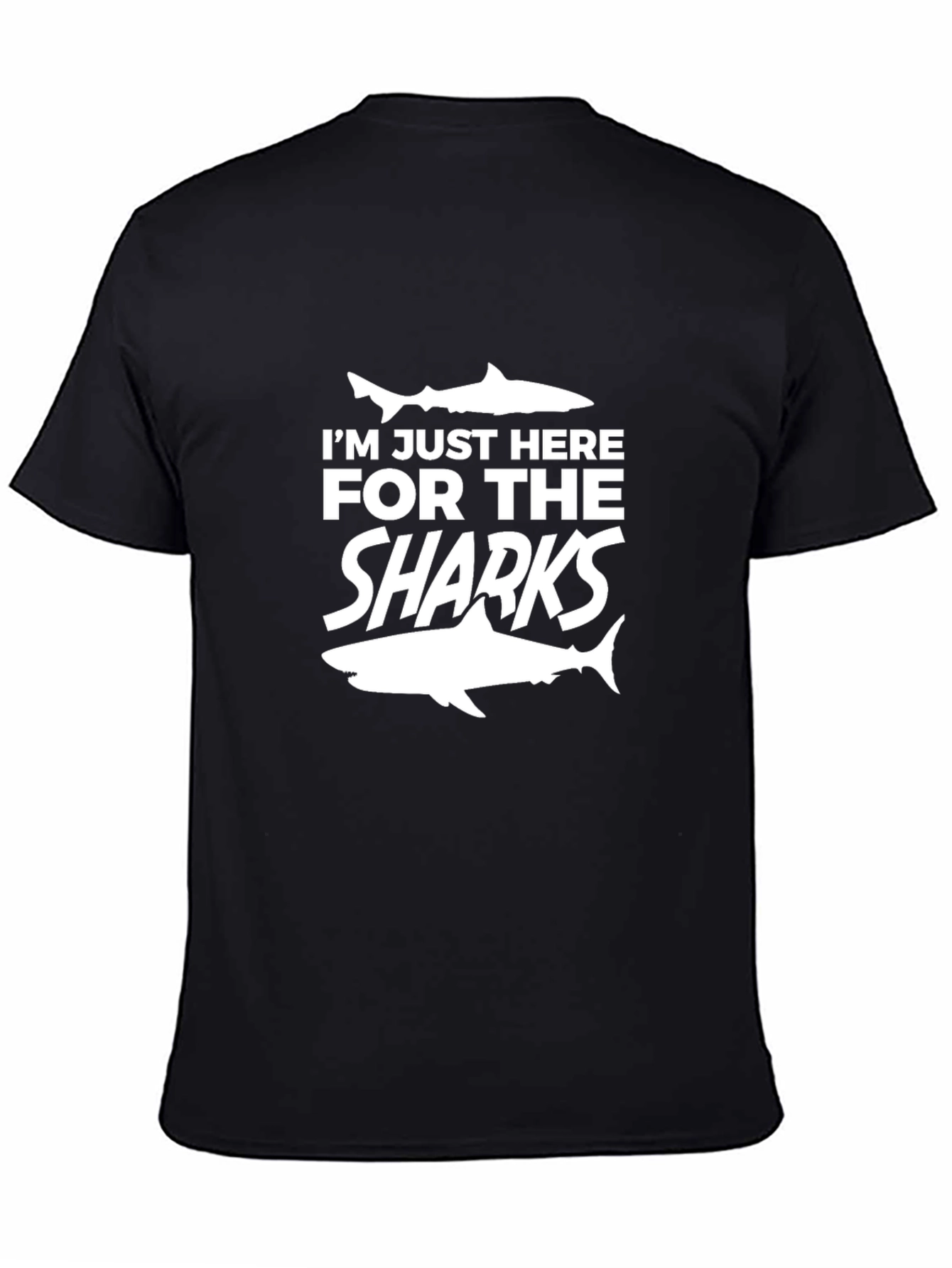 Black I'm Just Here For The Sharks Graphic Tee view 4