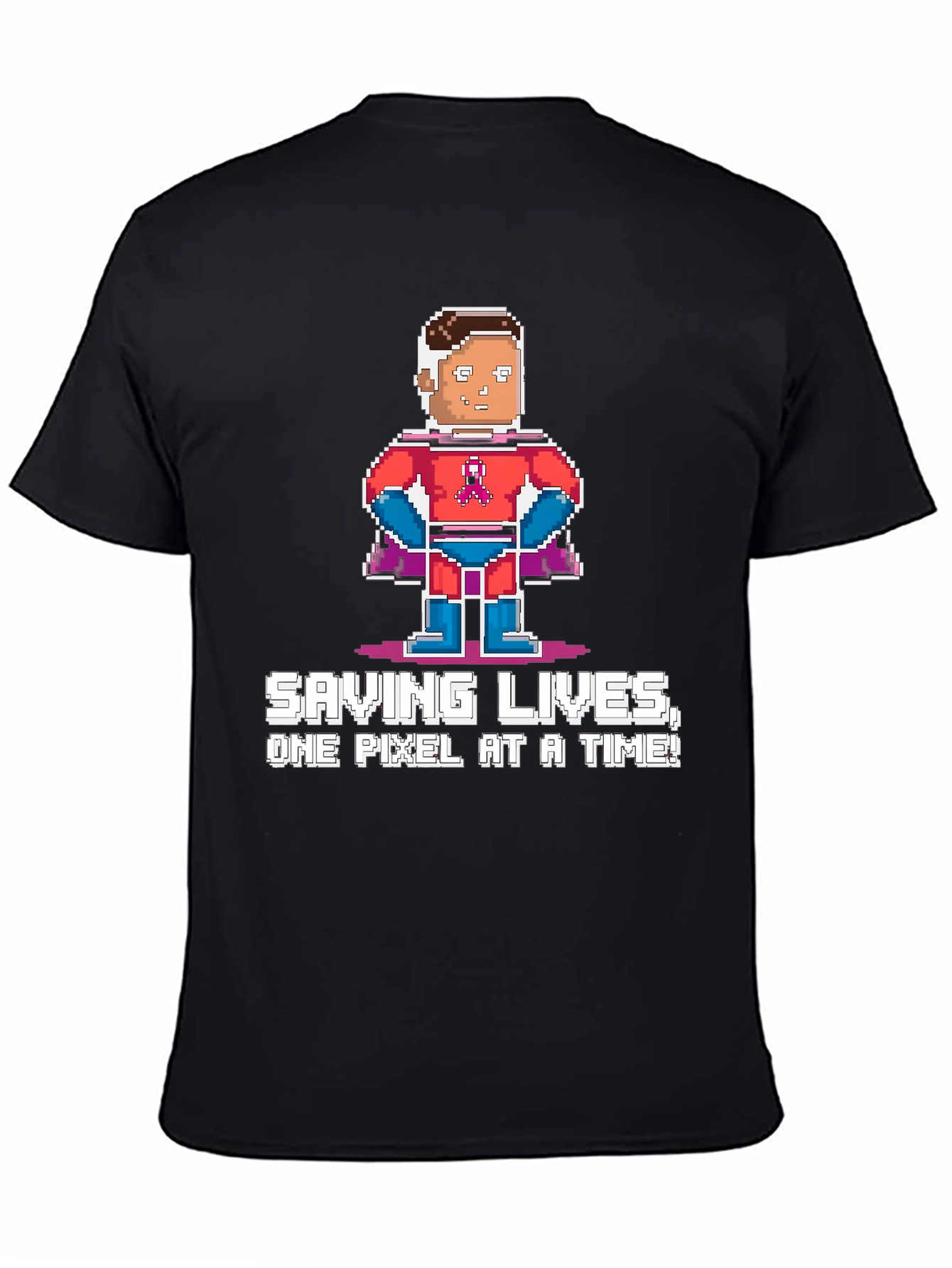 Black Pixel Hero T-Shirt - Saving Lives, One Pixel at a Time view 4