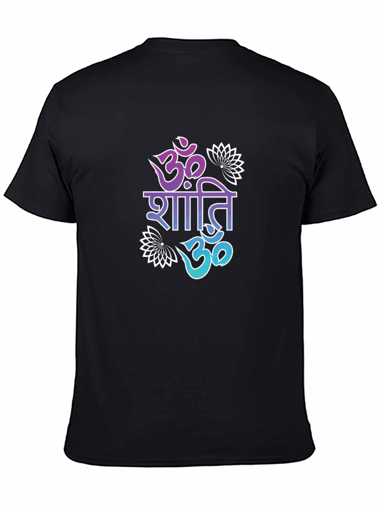 Black Om Shanti T-Shirt - Peaceful Graphic Tee view 4