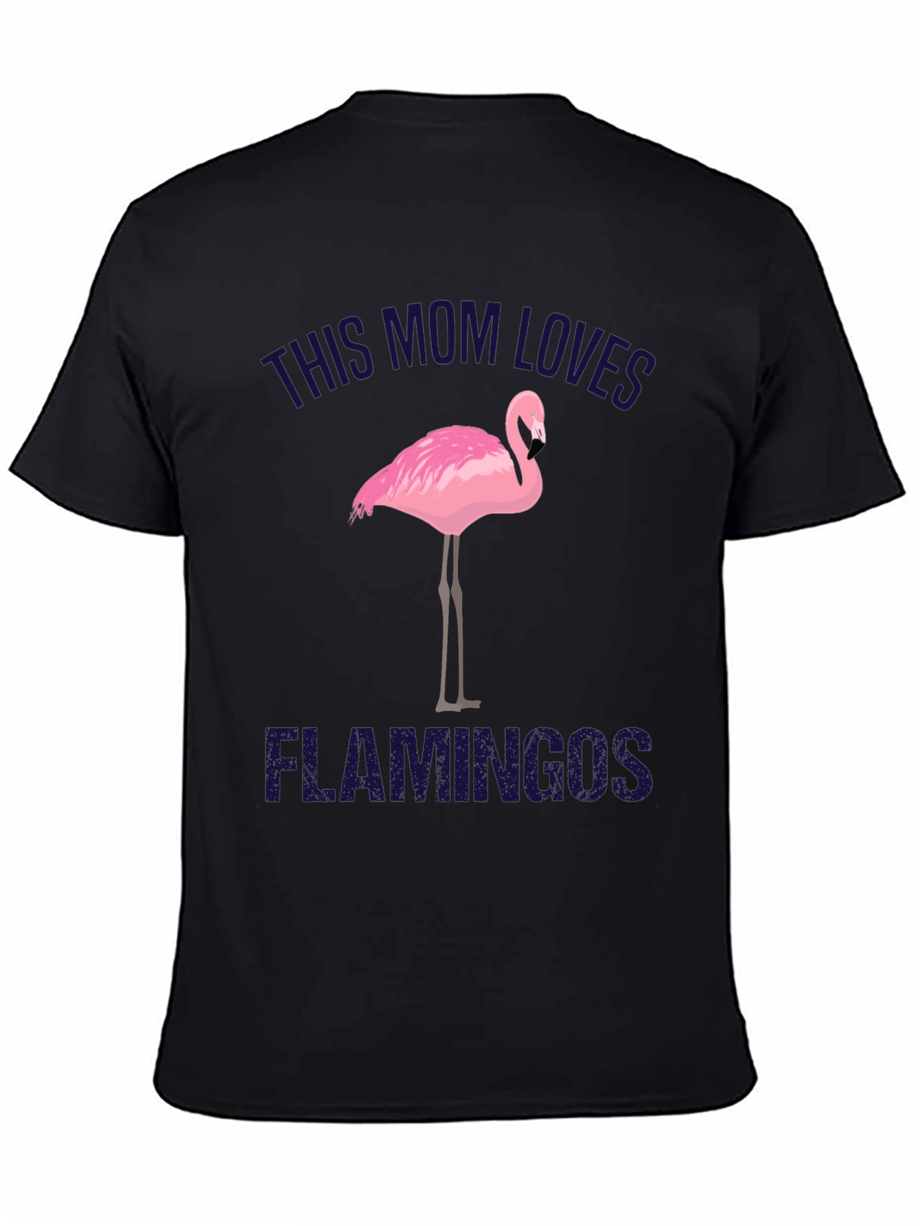 Black This Mom Loves Flamingos Black T-Shirt view 4