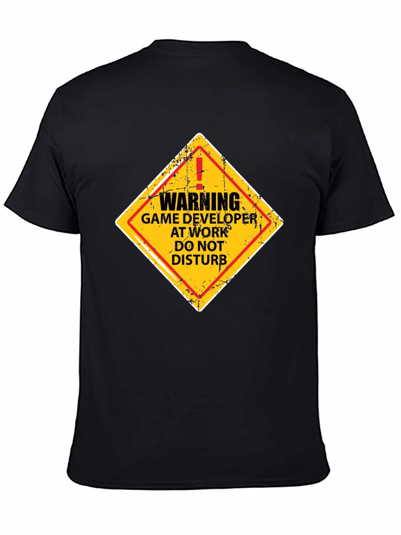 Black Warning Game Developer T-Shirt - Funny Programmer Tee view 4