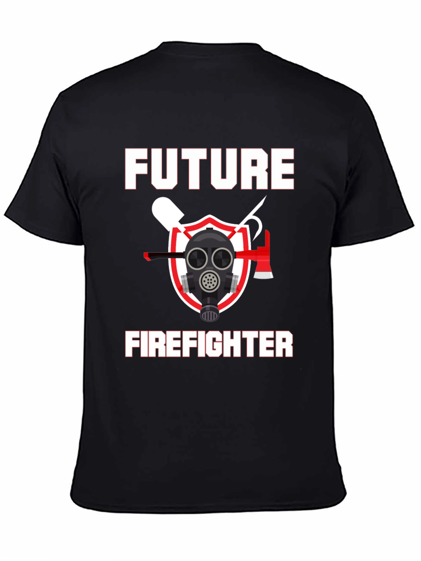Black Future Firefighter Graphic T-Shirt - Black Cotton Tee view 4