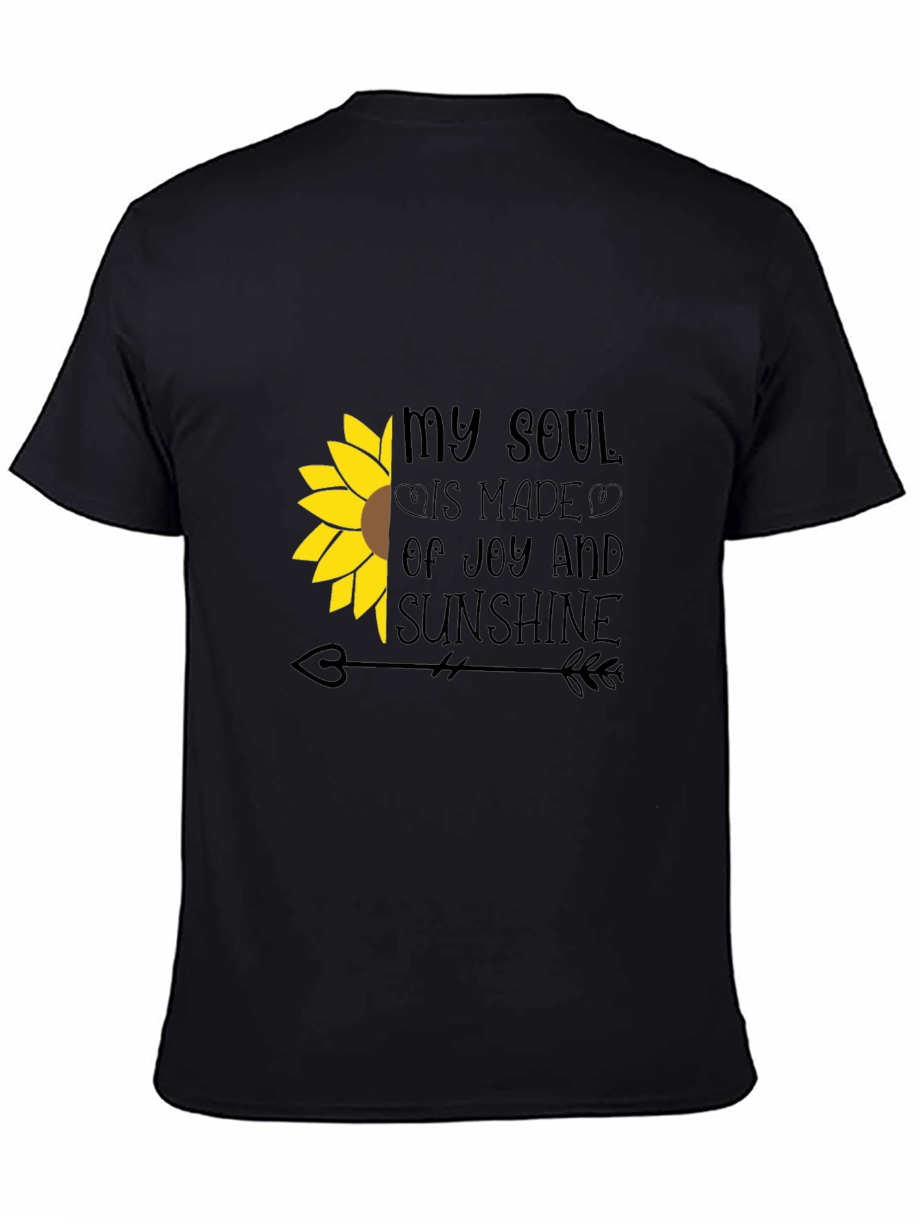 Black Sunflower Soul T-Shirt - Joy and Sunshine Tee view 4