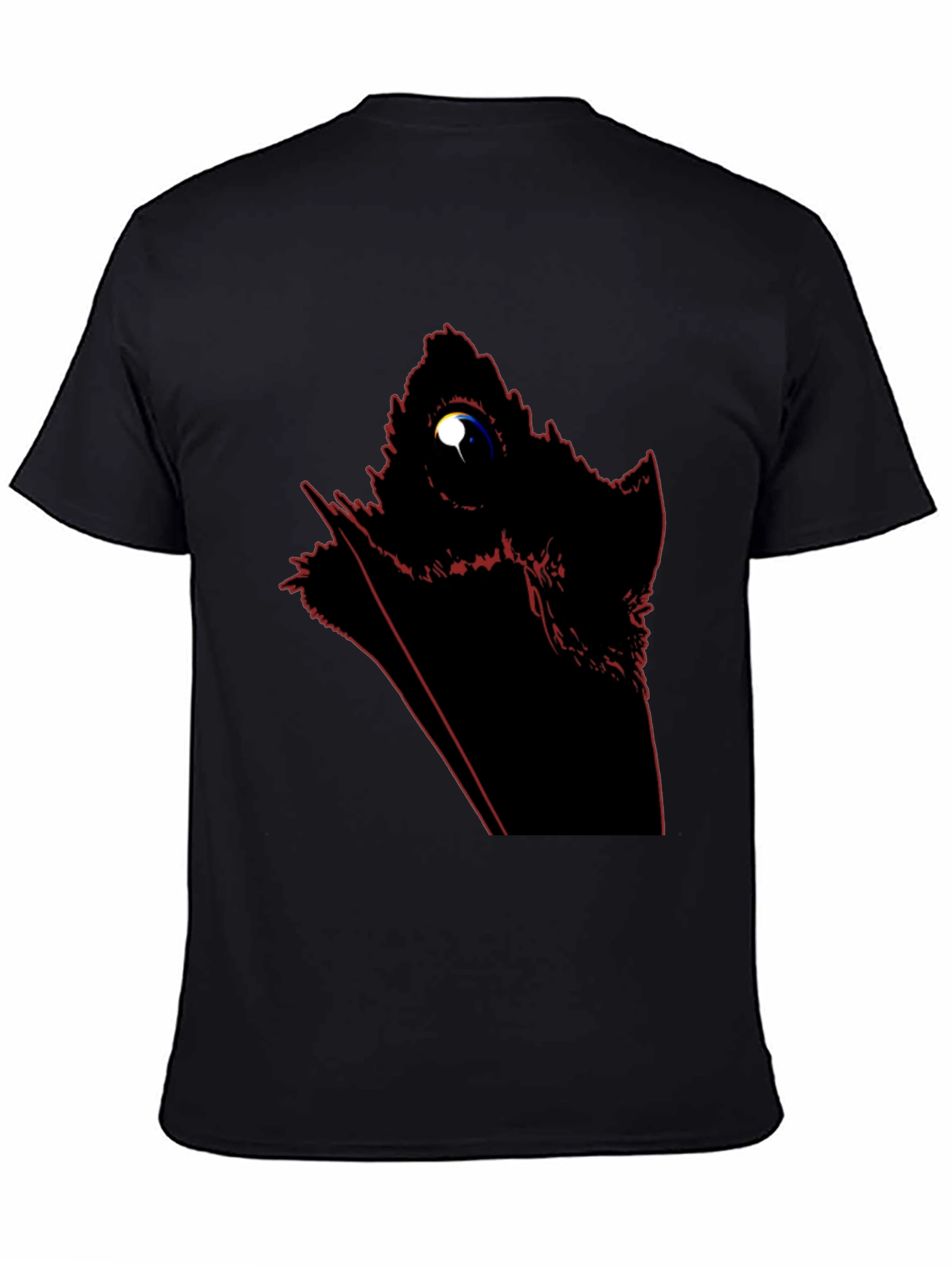 Black Raven Silhouette Graphic Tee - Men's Black T-Shirt view 4