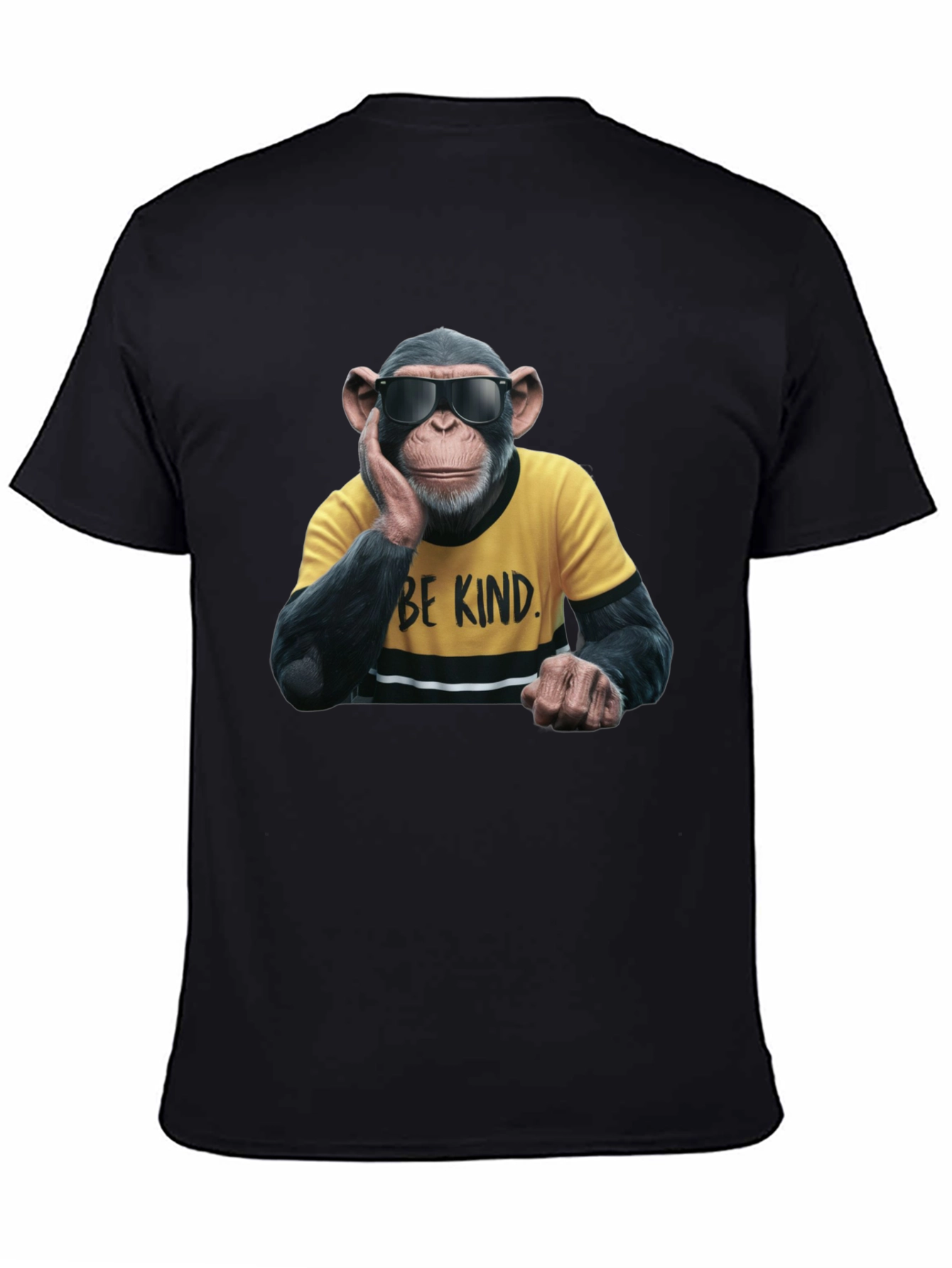 Black Cool Monkey Graphic Tee - Be Kind view 4