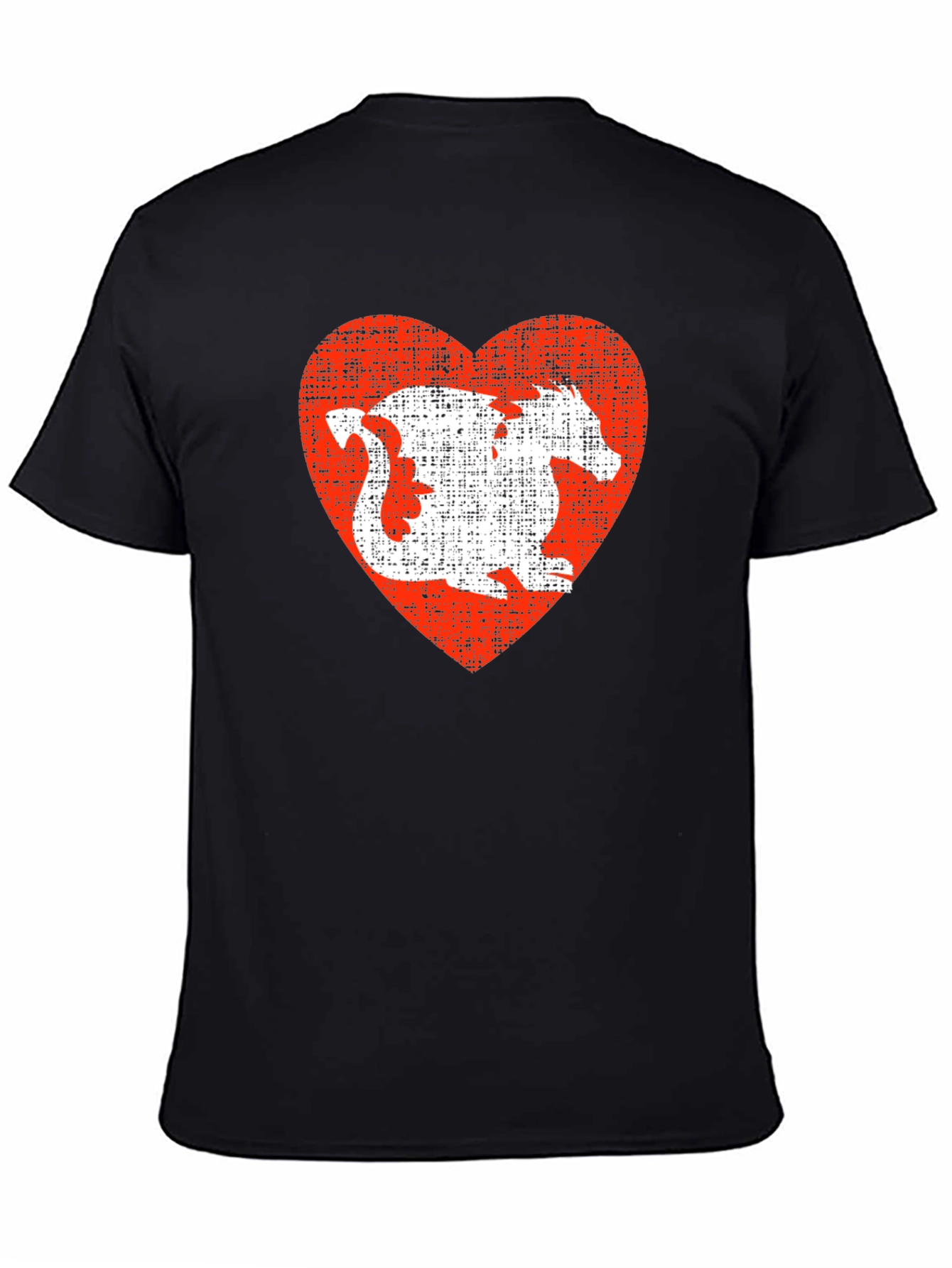 Black Dragon Heart Graphic Tee - Black Casual T-Shirt view 4