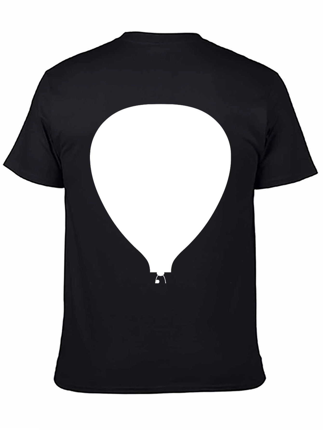Black Men's Black T-Shirt with Balloon Graphic view 4
