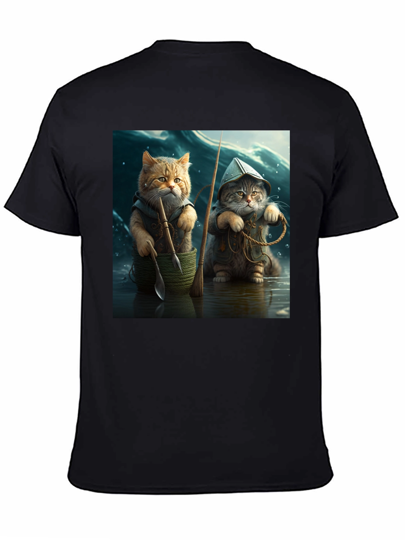 Black Cat Fishermen Graphic Tee view 4