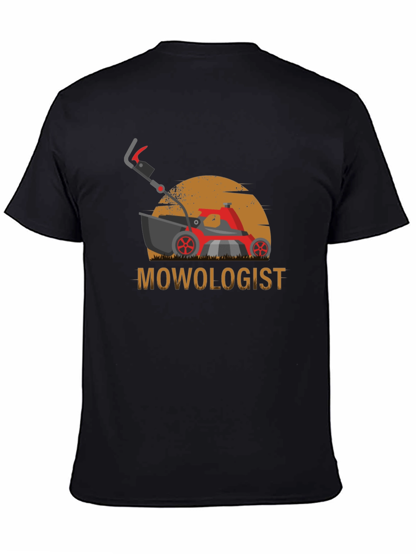 Black Mowologist T-Shirt: Lawn Mower Humor view 4