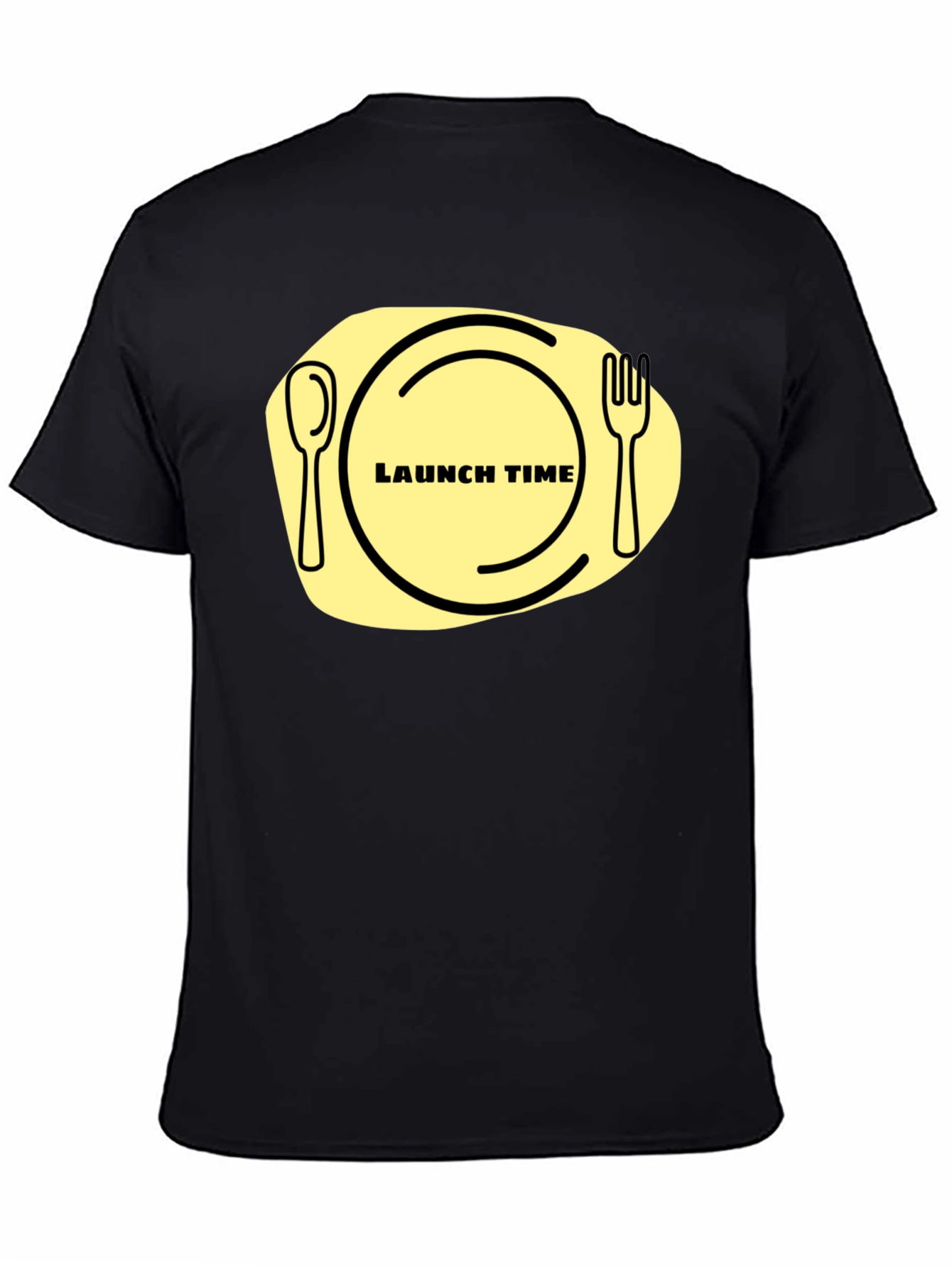 Black Launch Time T-Shirt: Funny Foodie Graphic Tee view 4