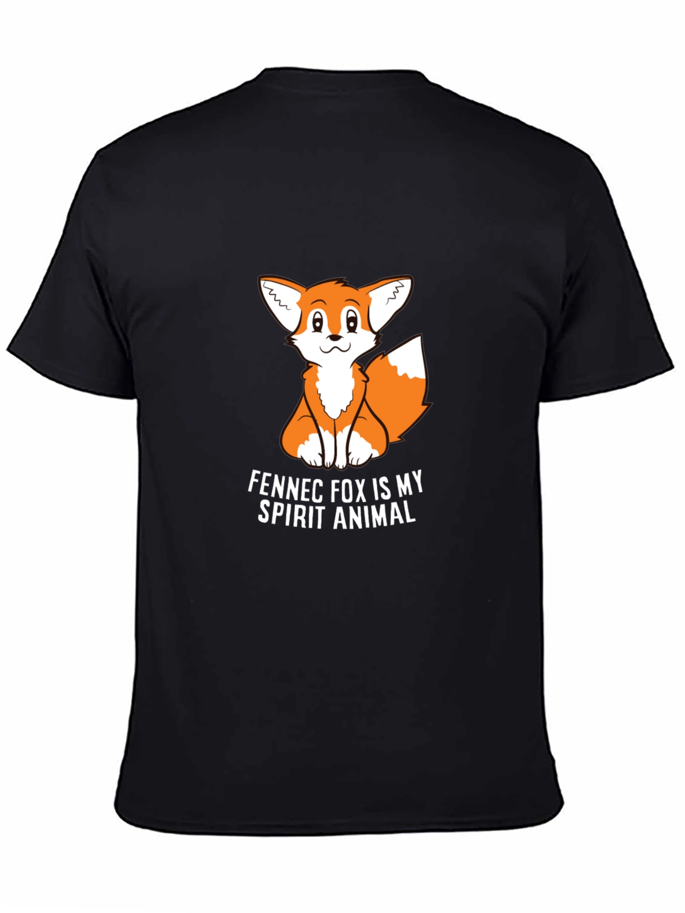 Black Fennec Fox Spirit Animal Graphic Tee - Black view 4