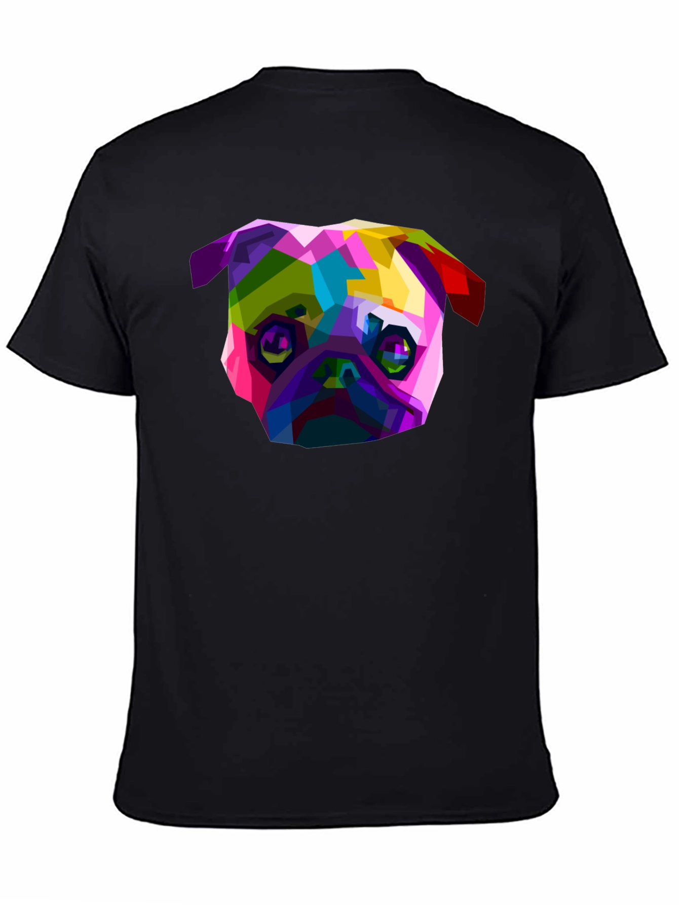 Black Geometric Pug Graphic Tee - Bold Style view 4