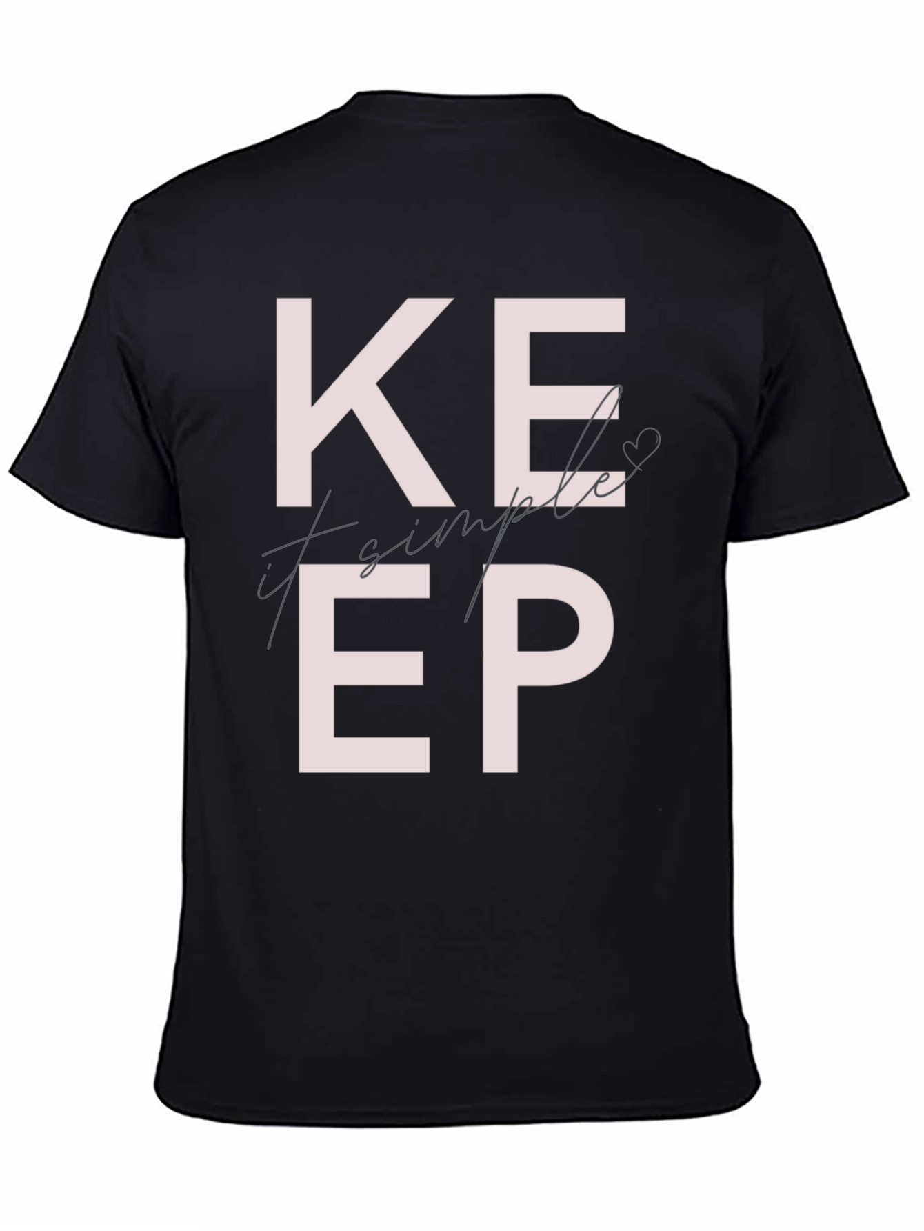 Black Keep It Simple Graphic T-Shirt view 4