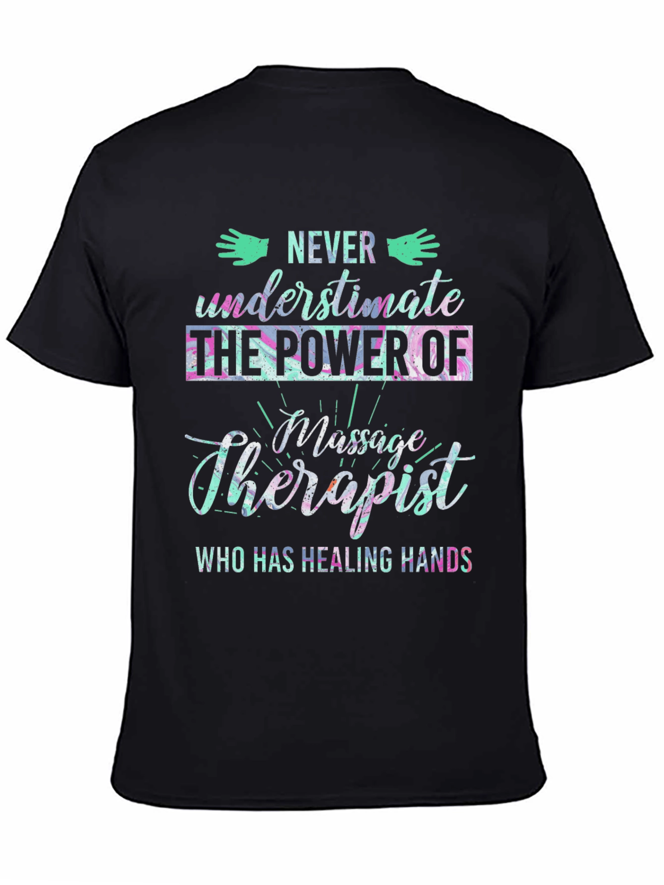 Massage Therapist Healing Hands Graphic T-Shirt - 4
