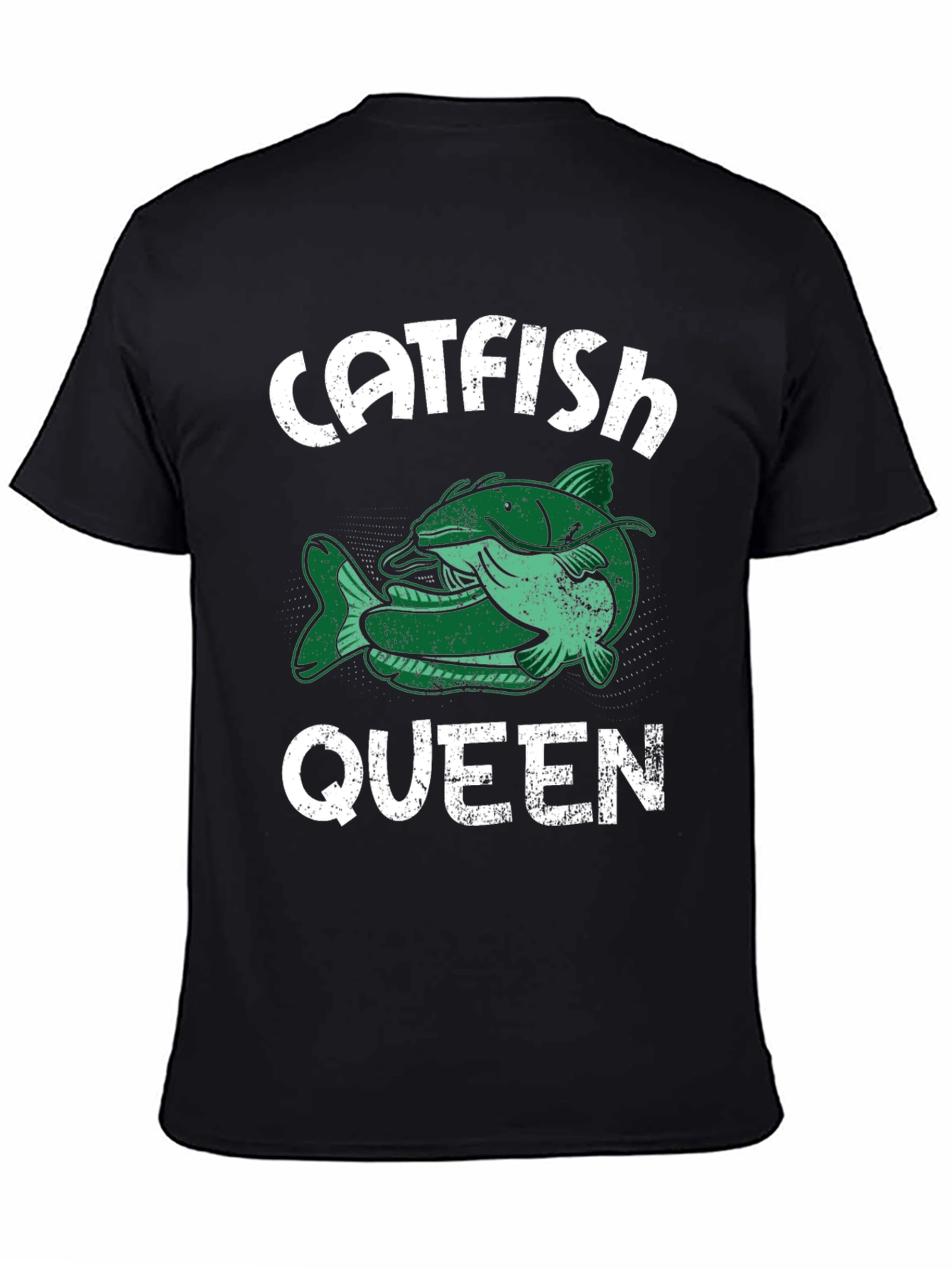 Black Catfish Queen T-Shirt - Fishing Tee view 4
