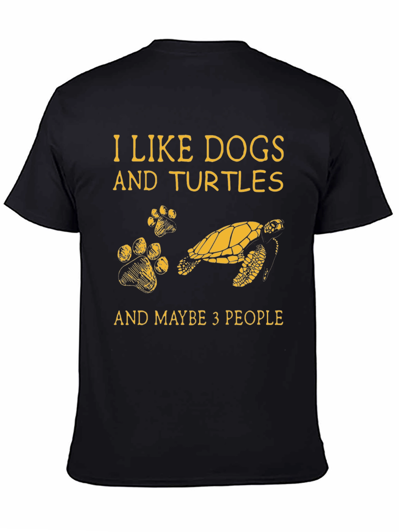 Black I Like Dogs and Turtles T-Shirt view 4