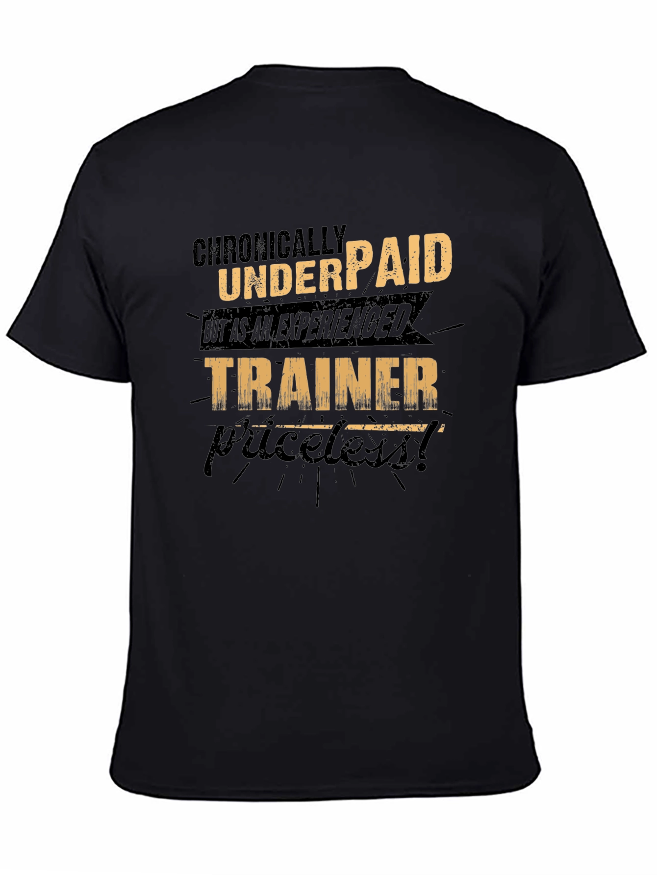 Black Chronically Underpaid Trainer Graphic T-Shirt view 4