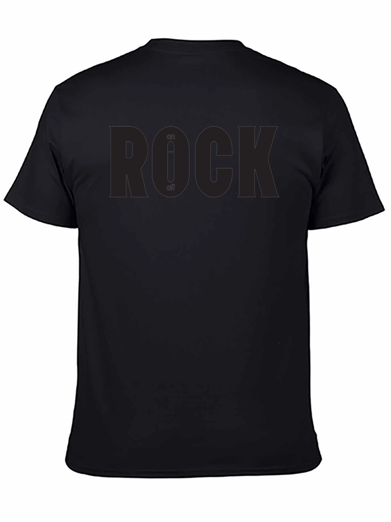 Black Rock On/Off Graphic Tee - Black Crew Neck T-Shirt view 4