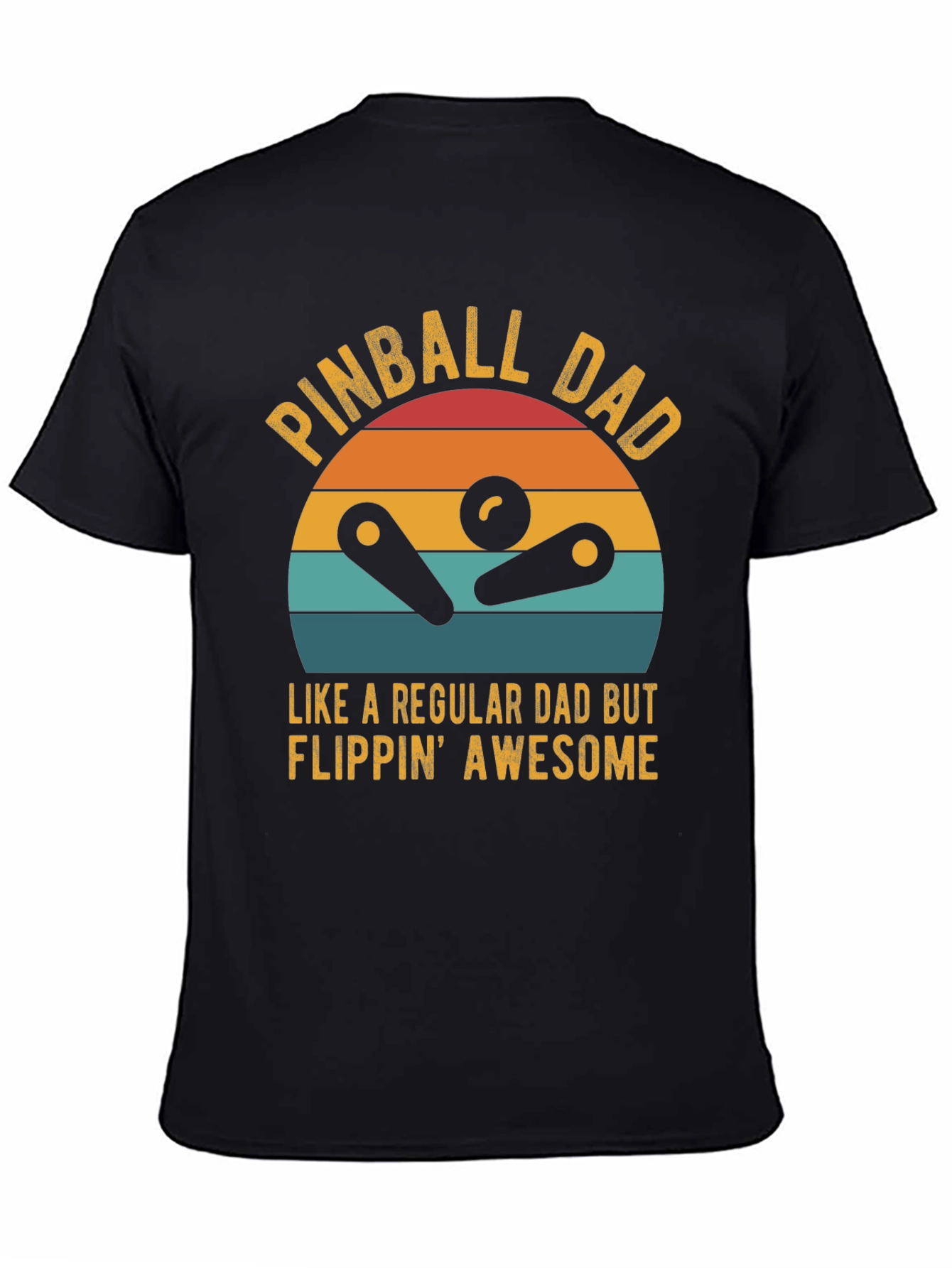 Black Pinball Dad Graphic T-Shirt - Flippin' Awesome Tee view 4