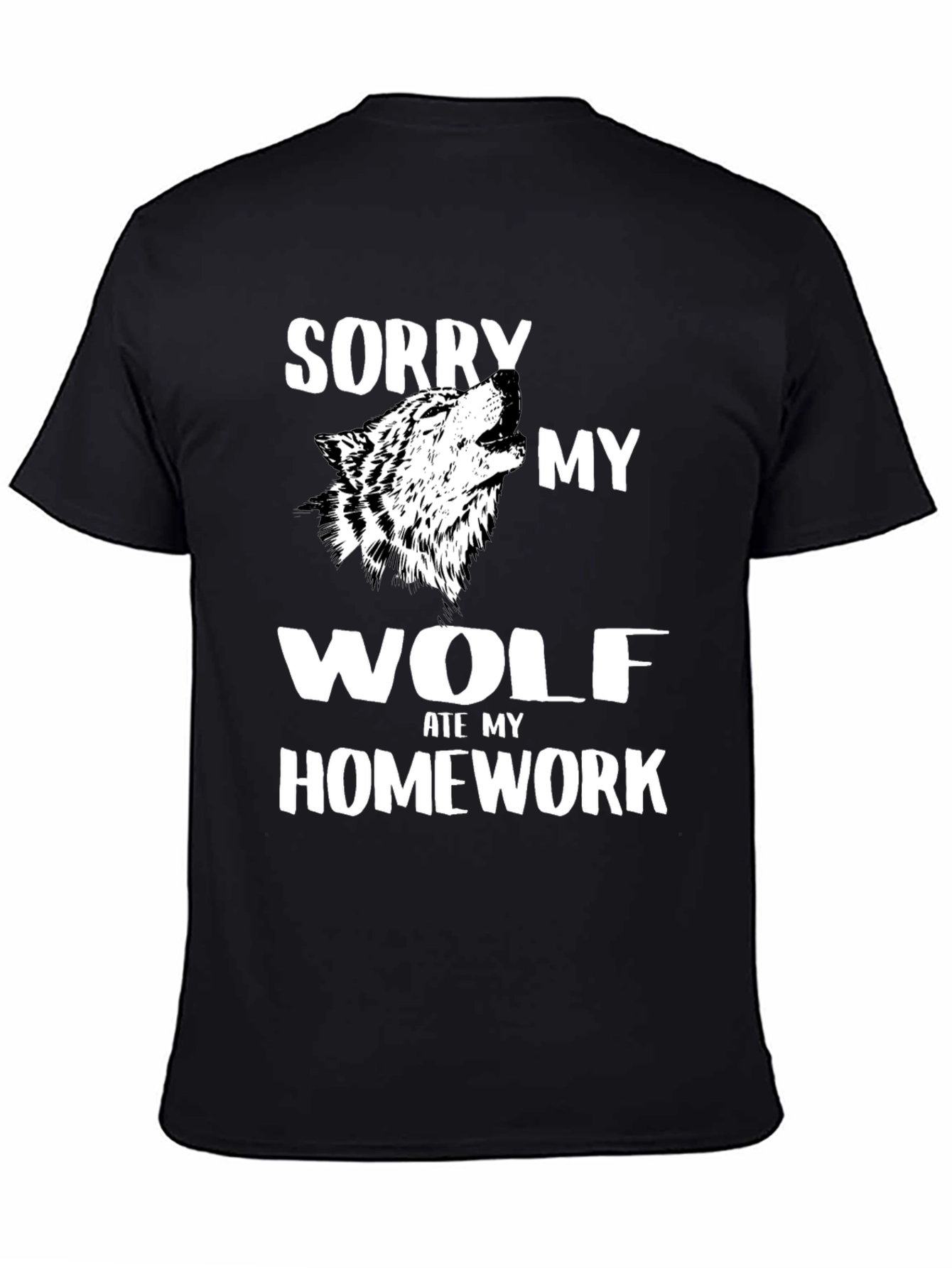 Black Wolf Ate My Homework Graphic Tee view 4