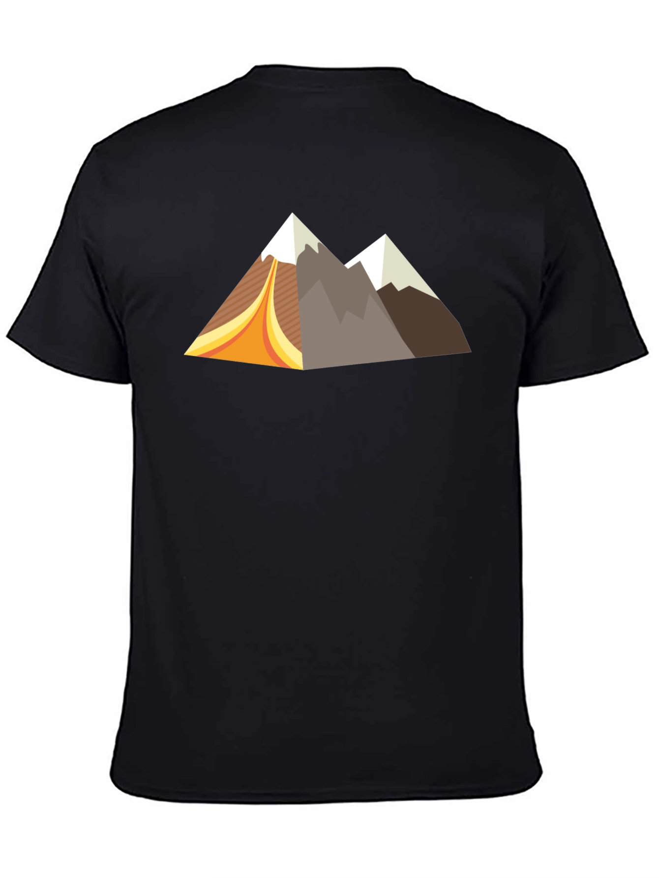 Black Retro Mountain Graphic Tee - Black Short Sleeve Shirt view 4