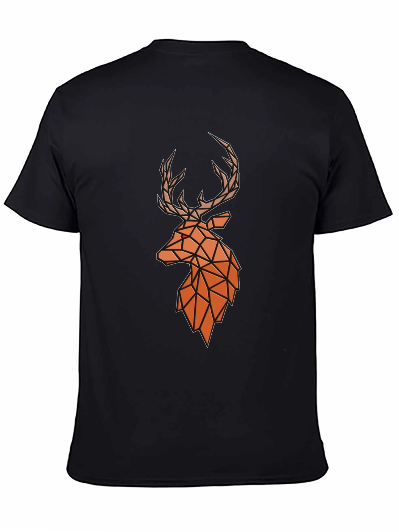 Black Geometric Deer Head Graphic Tee - Modern Style view 4