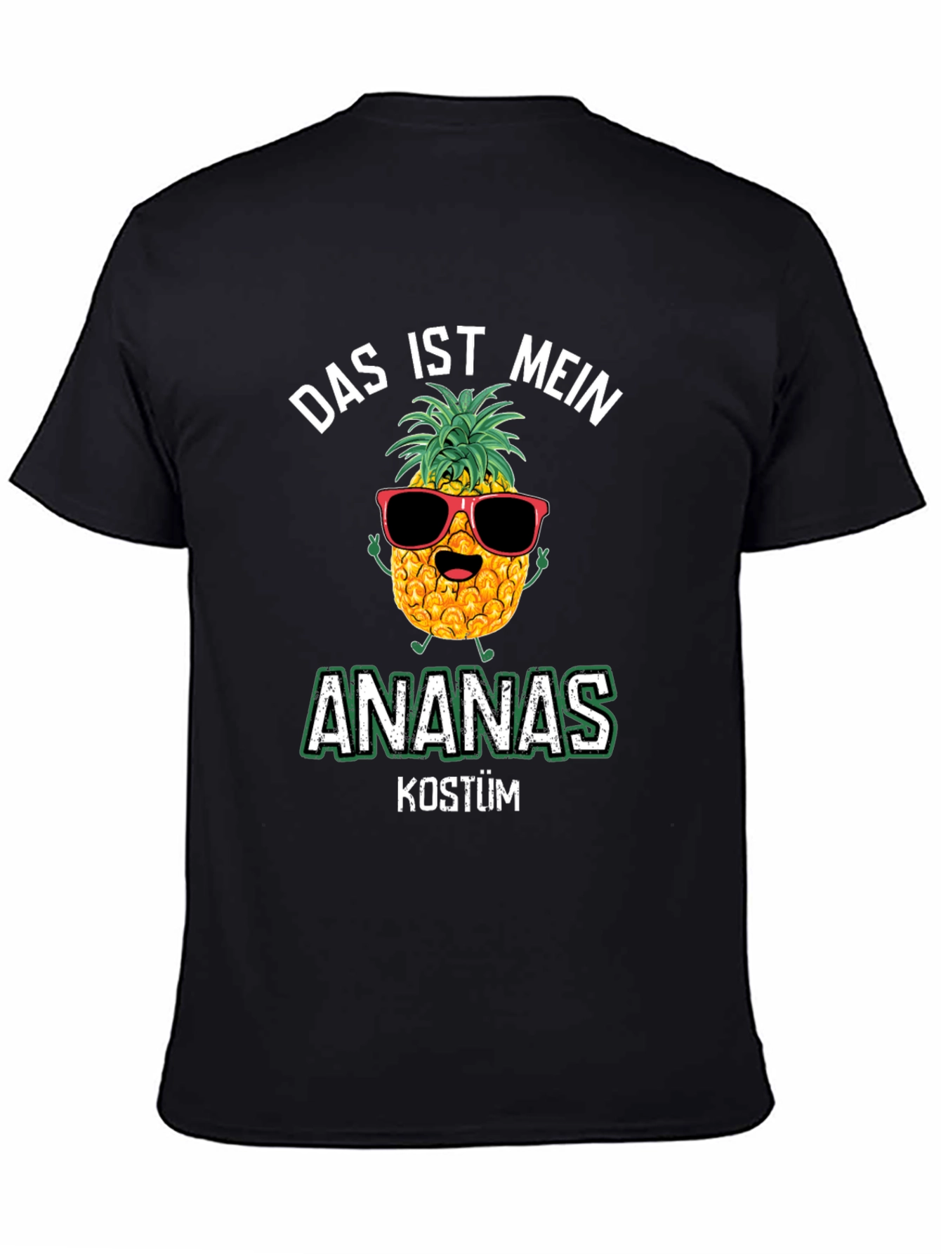 Black Das ist mein Ananas Kostüm Funny German Pineapple T-Shirt view 4