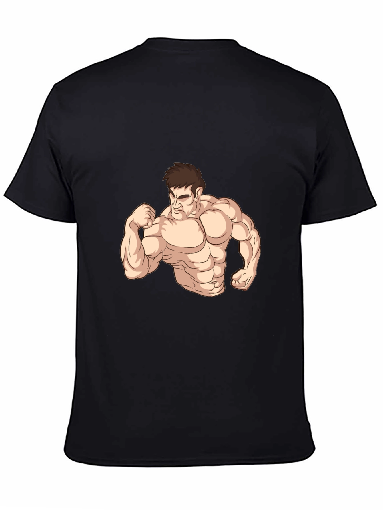 Black Muscle Man Graphic Tee - Black Cotton Comfort view 4