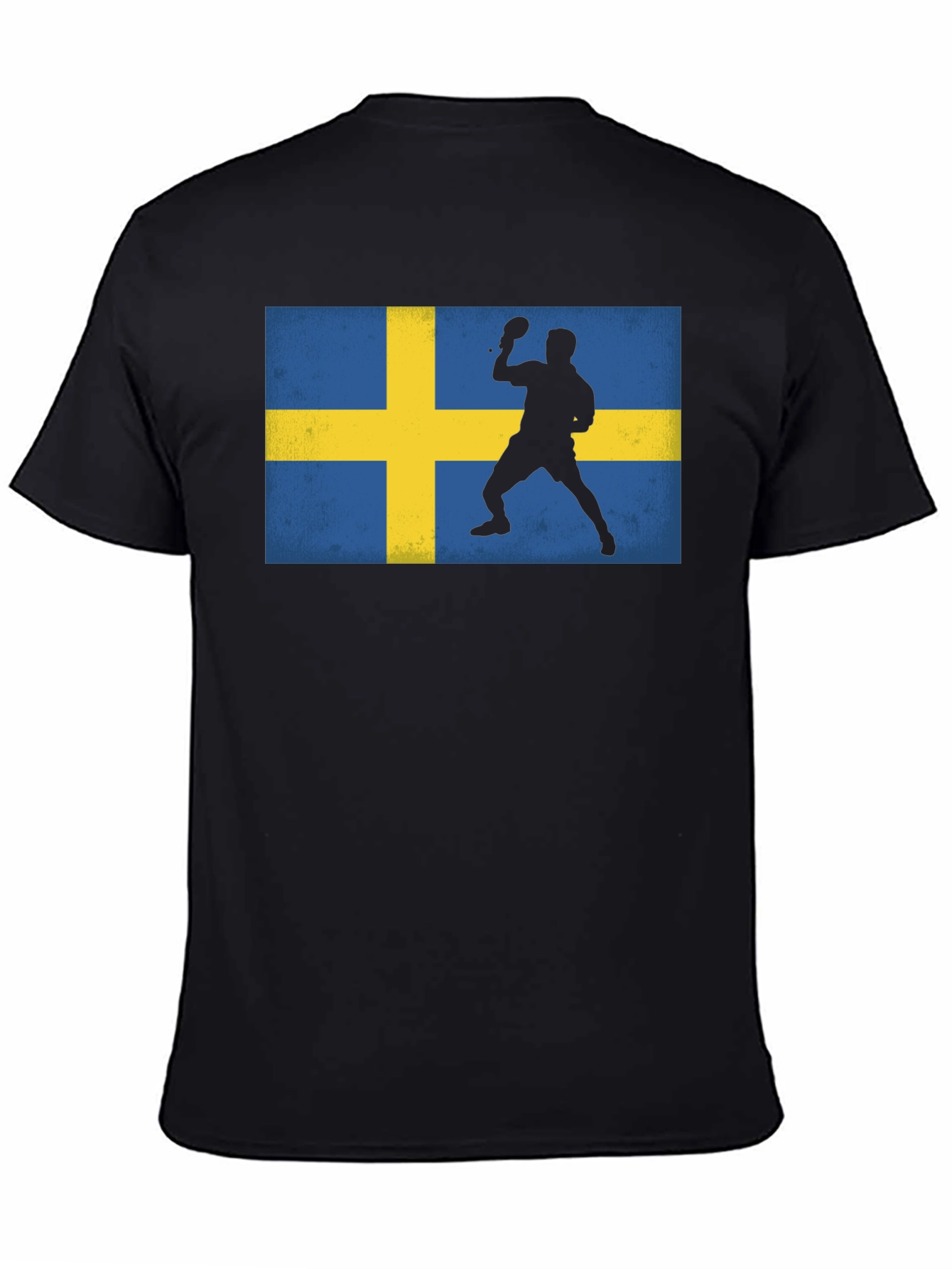 Black Sweden Table Tennis Flag T-Shirt view 4