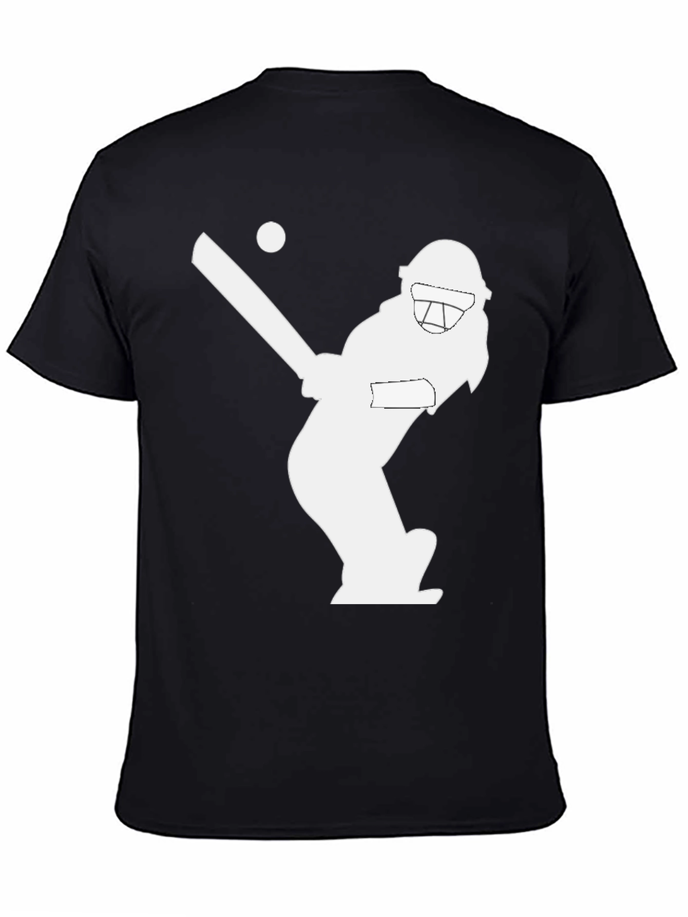 Black Cricket Player Graphic T-Shirt - Stylish Black Tee view 4