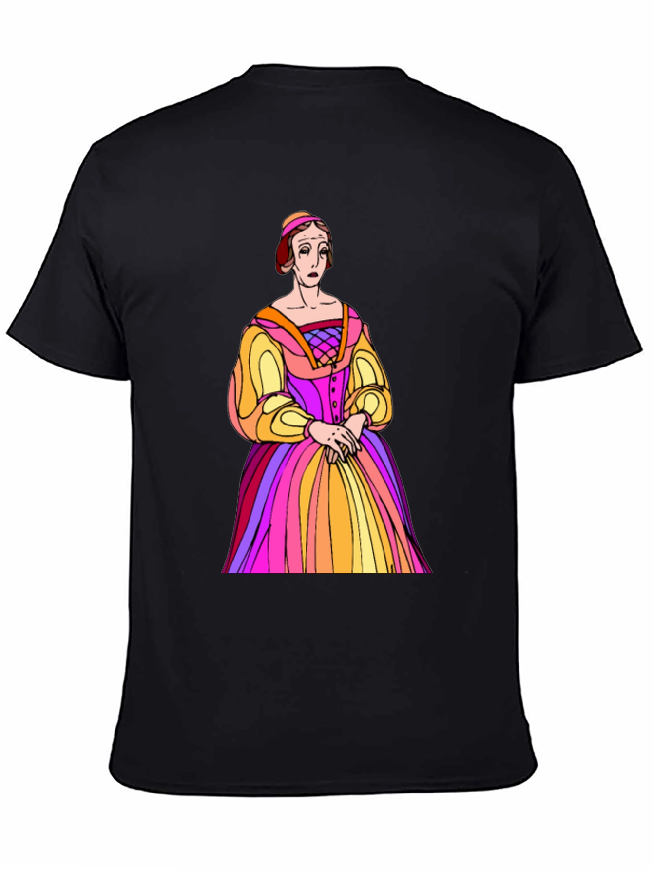 Black Renaissance Portrait T-Shirt - Unique Art Tee view 4