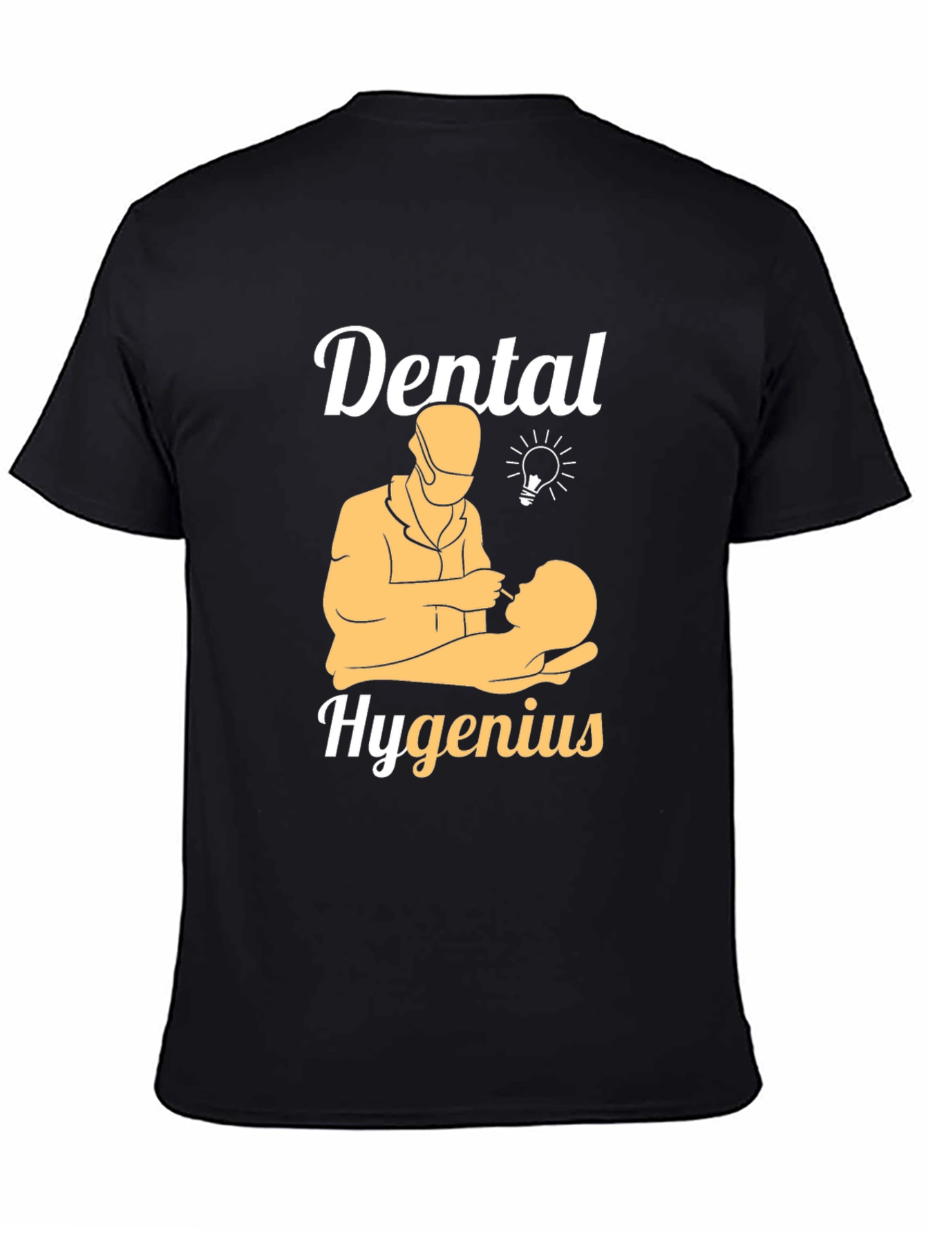 Black Dental Hygenius T-Shirt Dentist Humor Tee view 4
