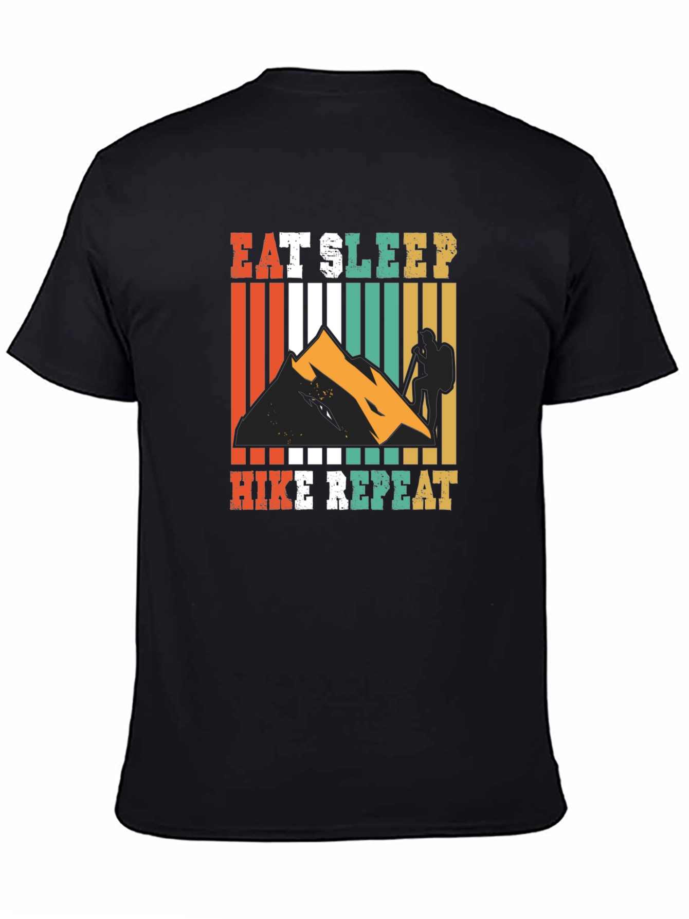 Black Eat Sleep Hike Repeat Graphic Tee view 4