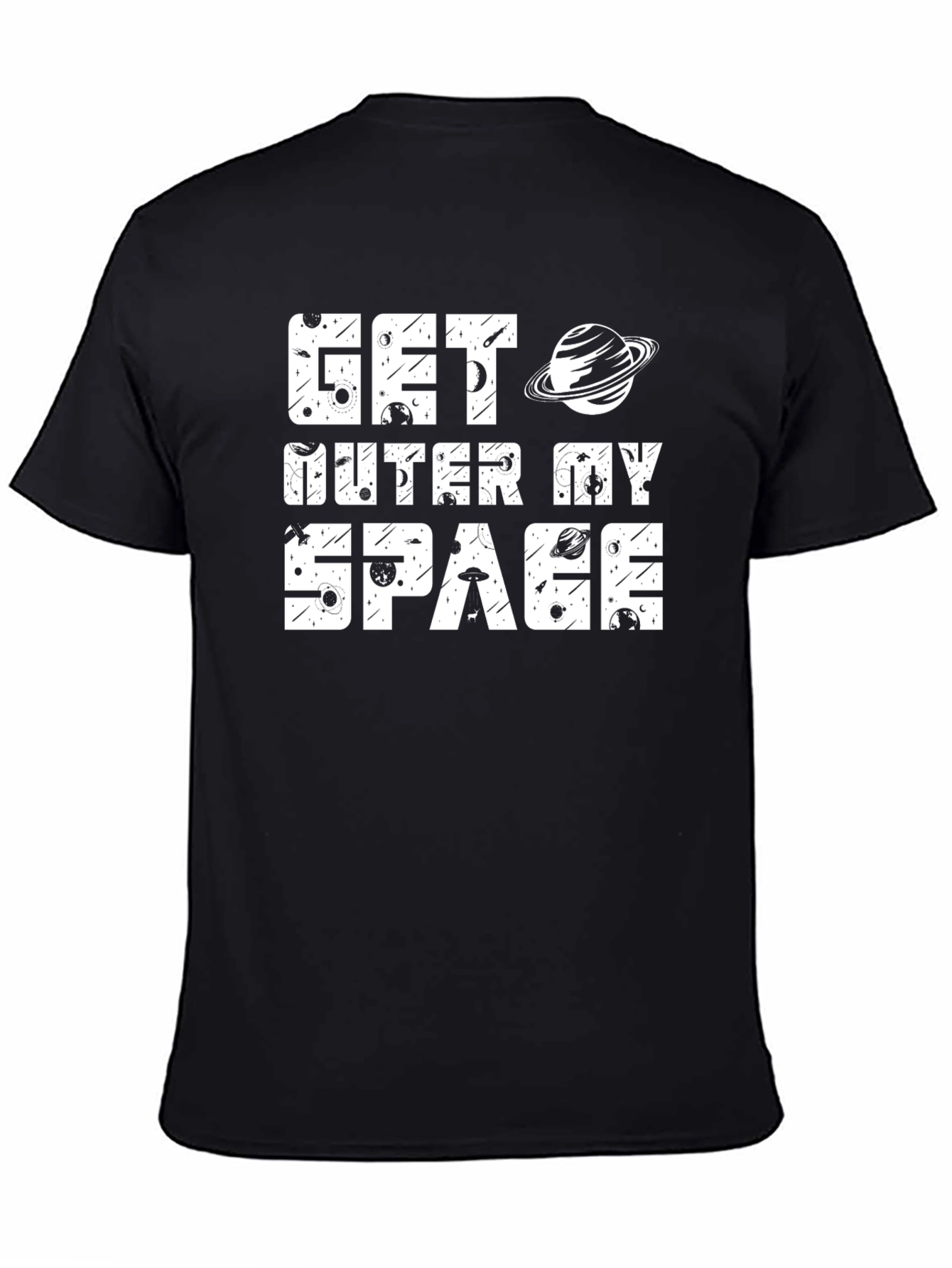 Black Get Outer My Space Graphic T-Shirt view 4