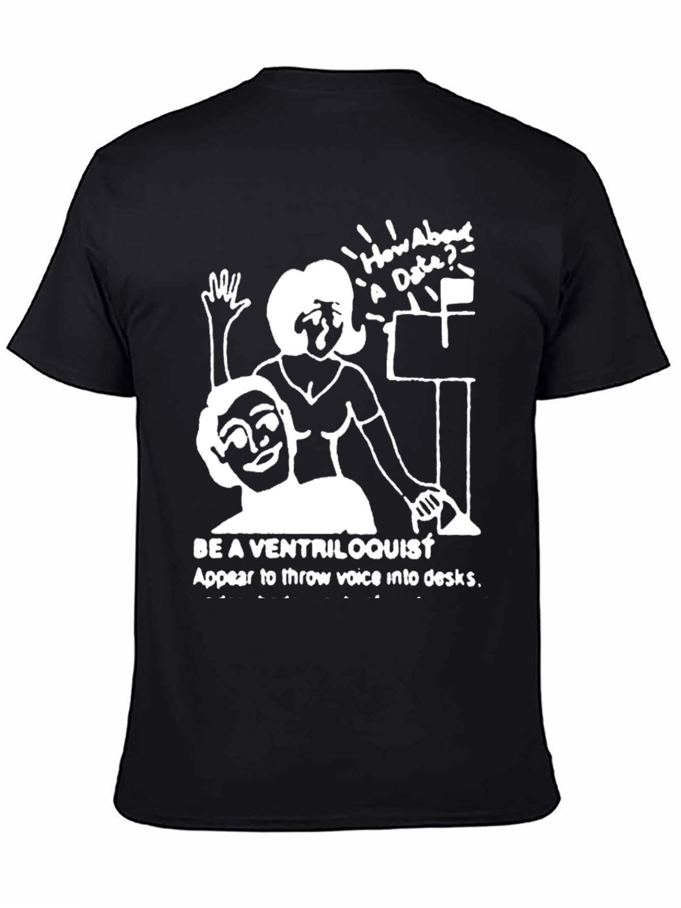 Black Ventriloquist Humor Graphic T-Shirt view 4
