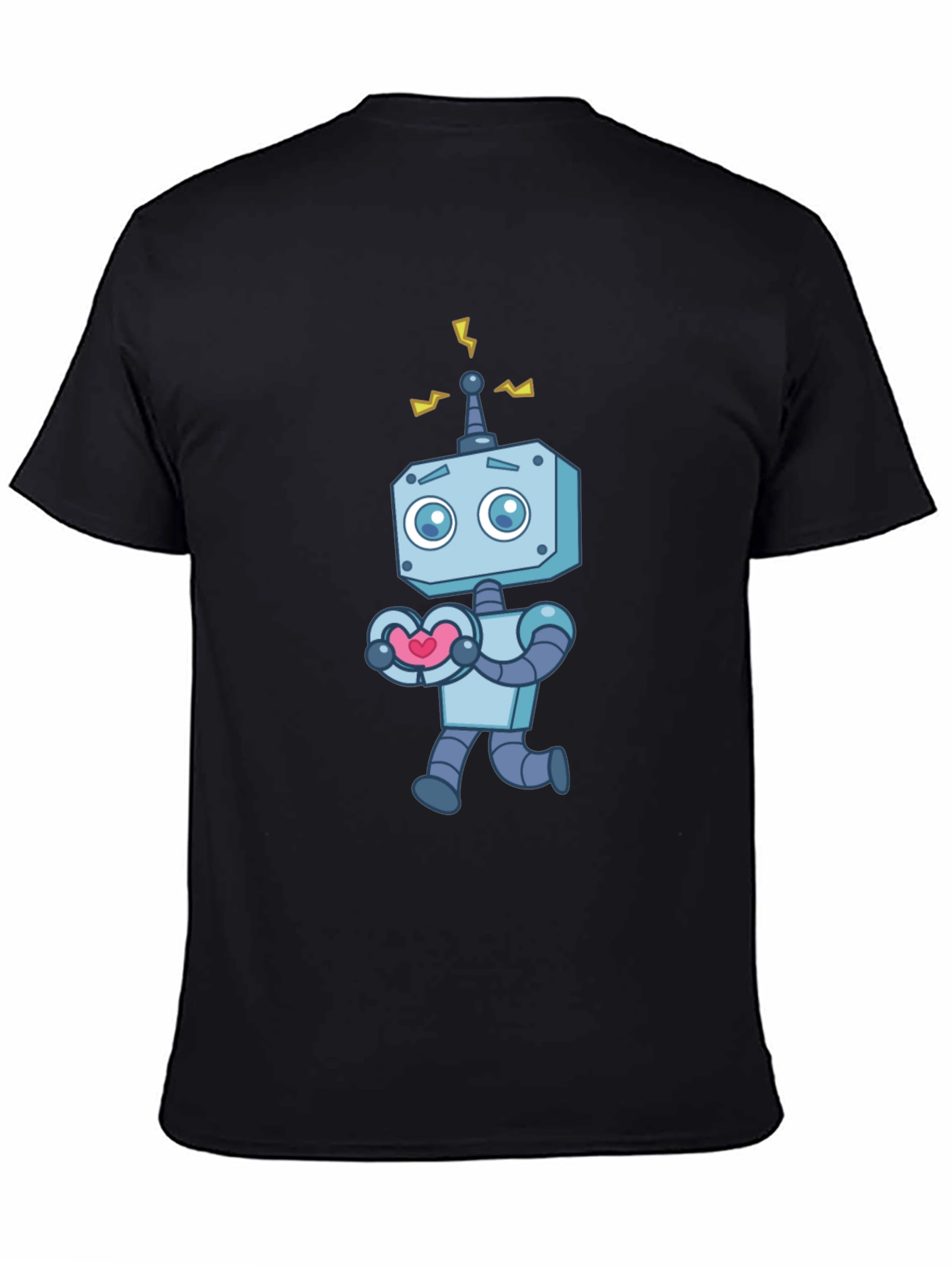 Black Robot Heart T-Shirt - Quirky Graphic Tee view 4
