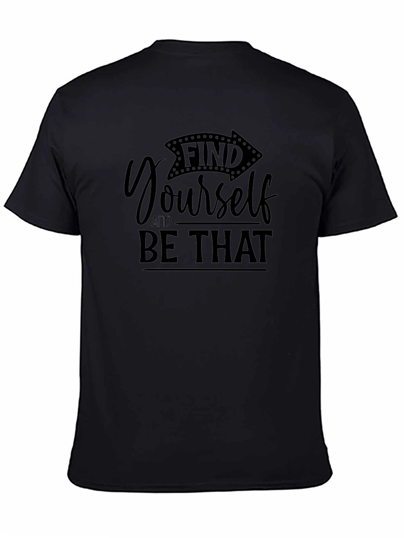 Black Find Yourself Graphic Tee - Unisex Black Cotton T-Shirt view 4