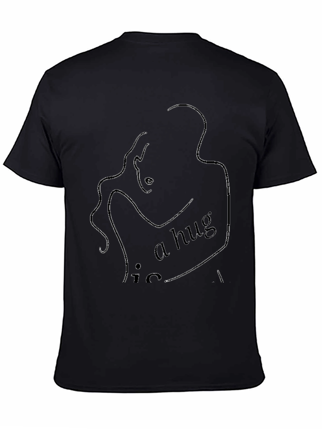 Black Hugging Graphic Tee - Black Casual Shirt view 4