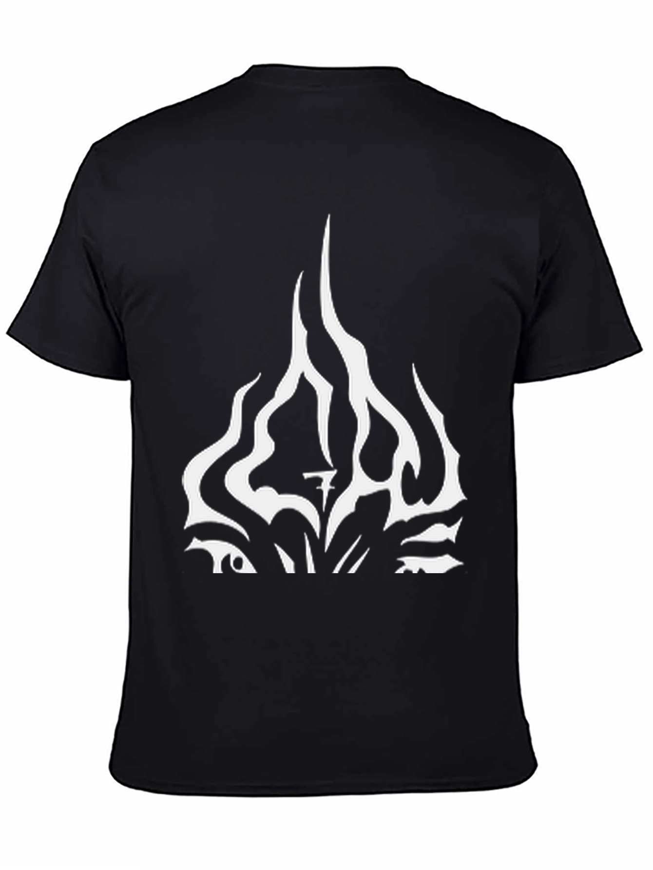 Black Abstract Flame Graphic Black T-Shirt view 4