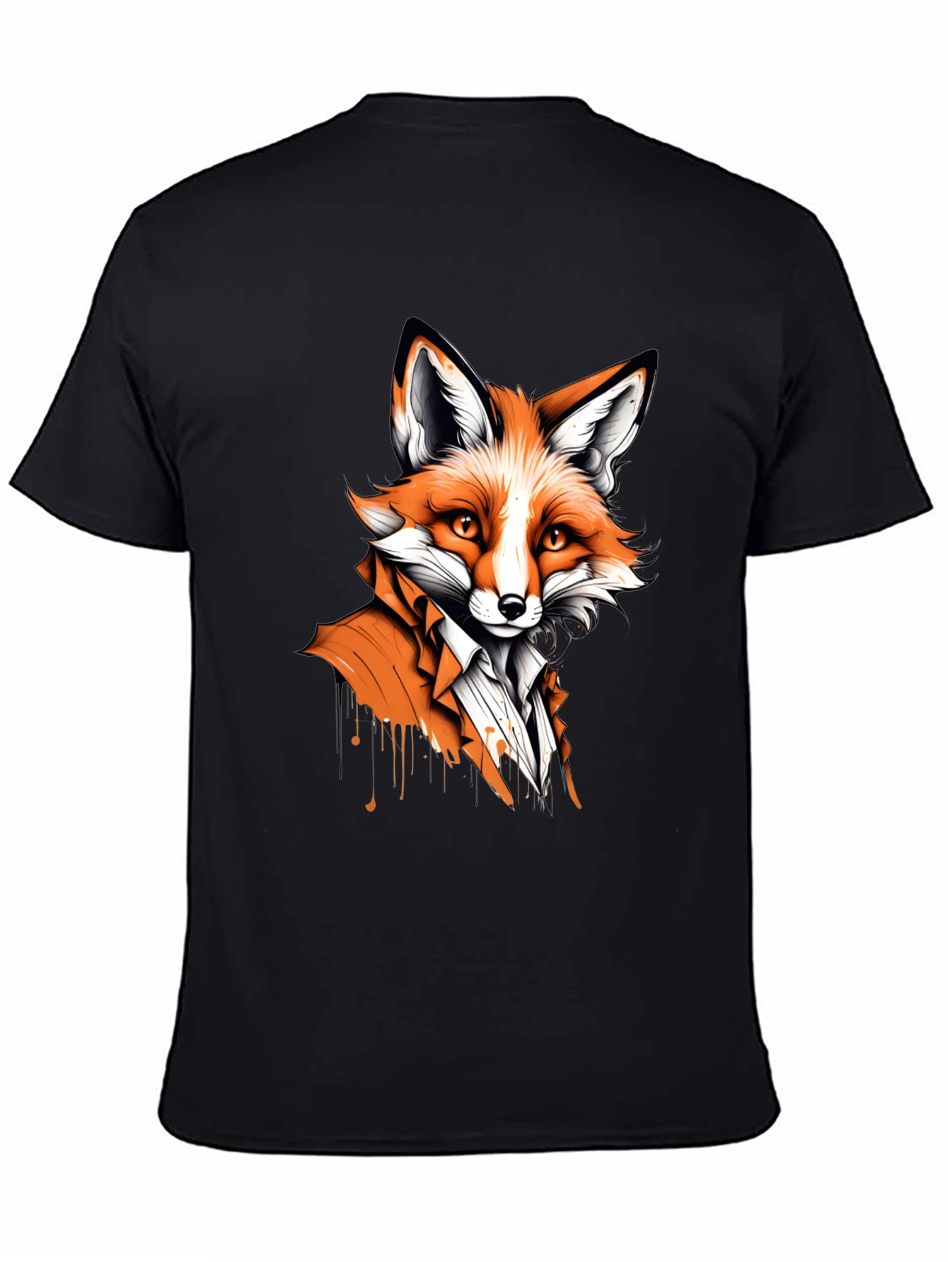 Black Fox in Suit Graphic Tee - Unique Animal Design view 4