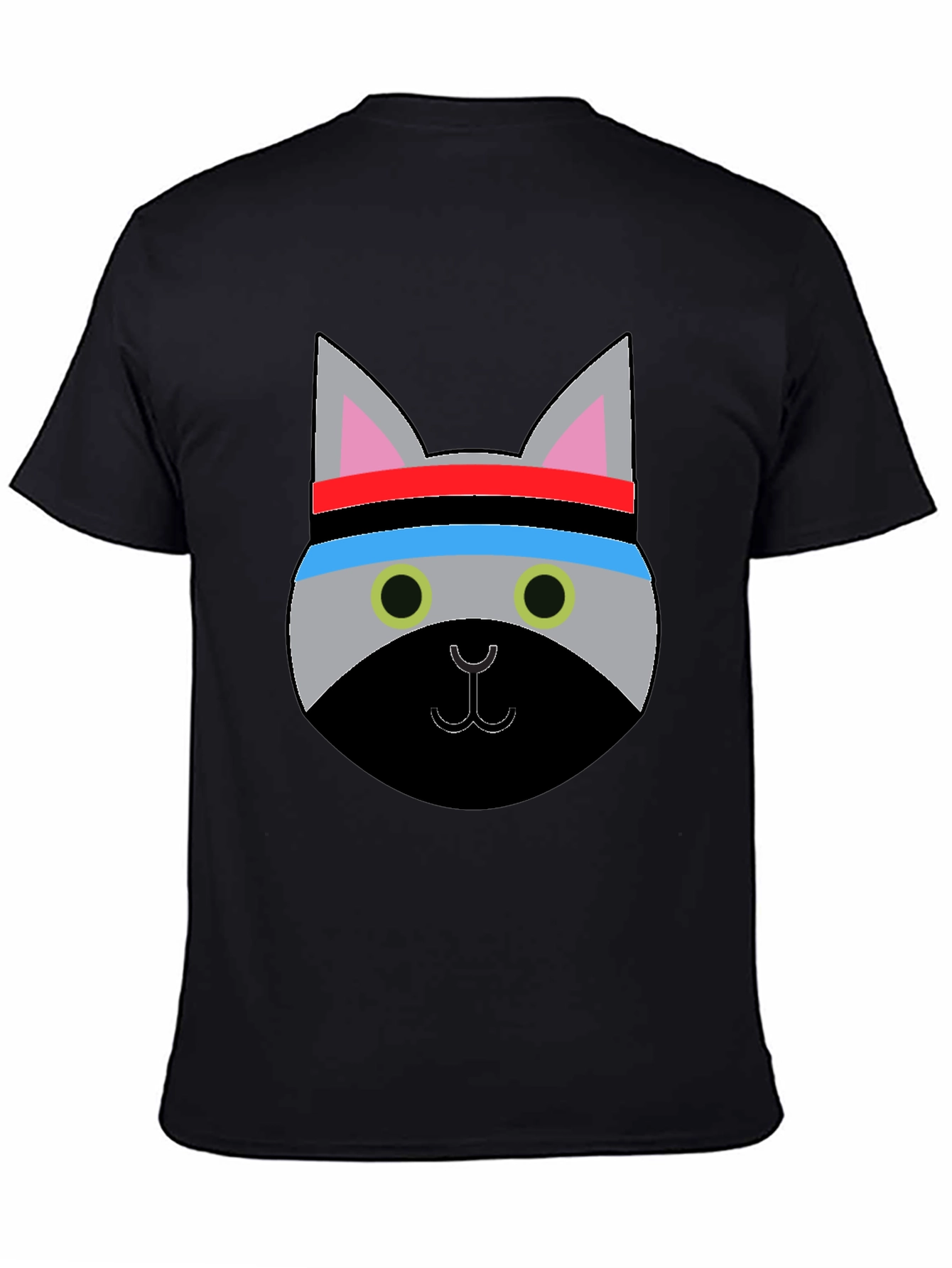 Black Cool Cat Workout T-Shirt - Funny Graphic Tee view 4