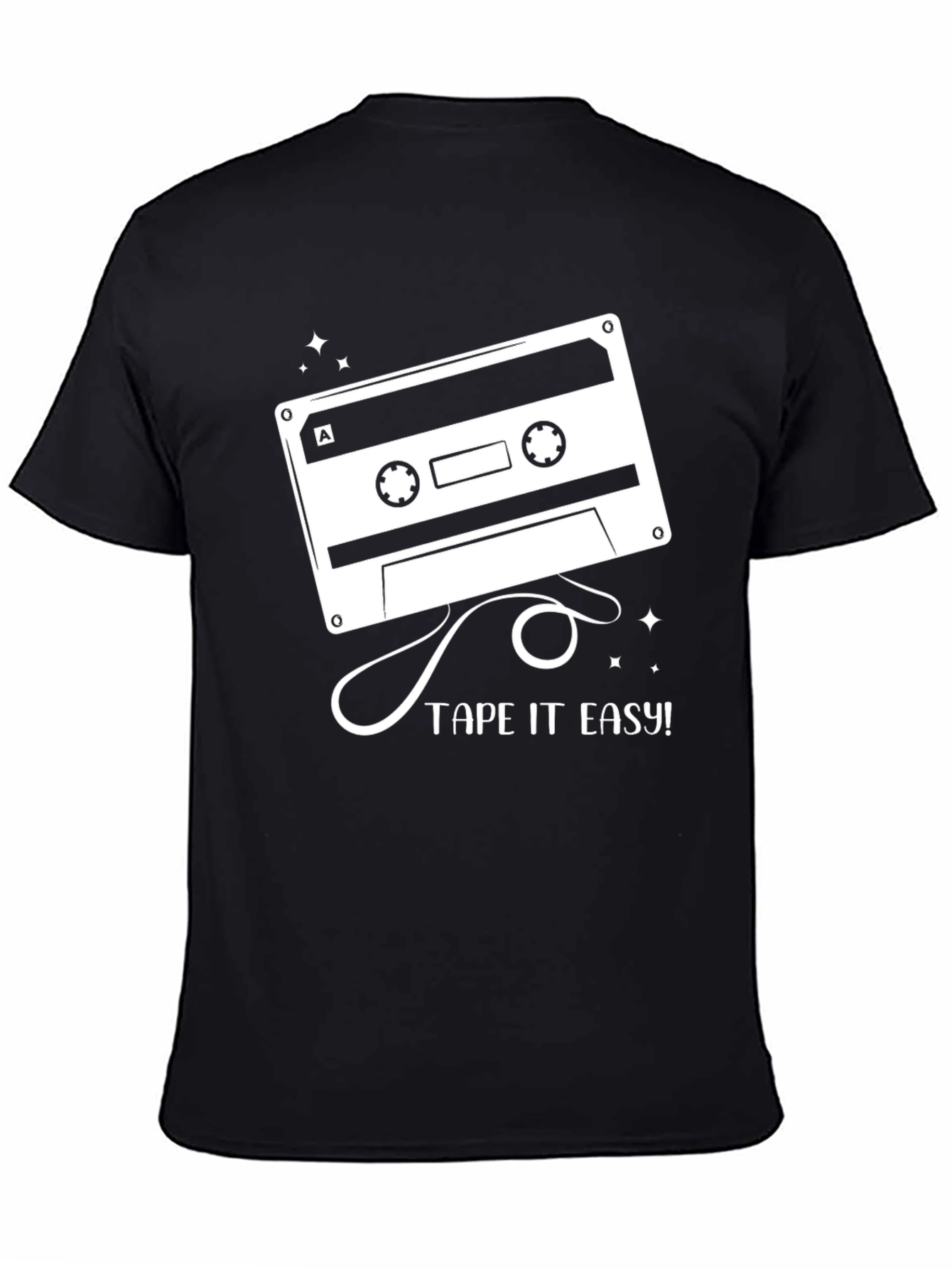 Black Tape It Easy Graphic Tee - Retro Cassette Design view 4
