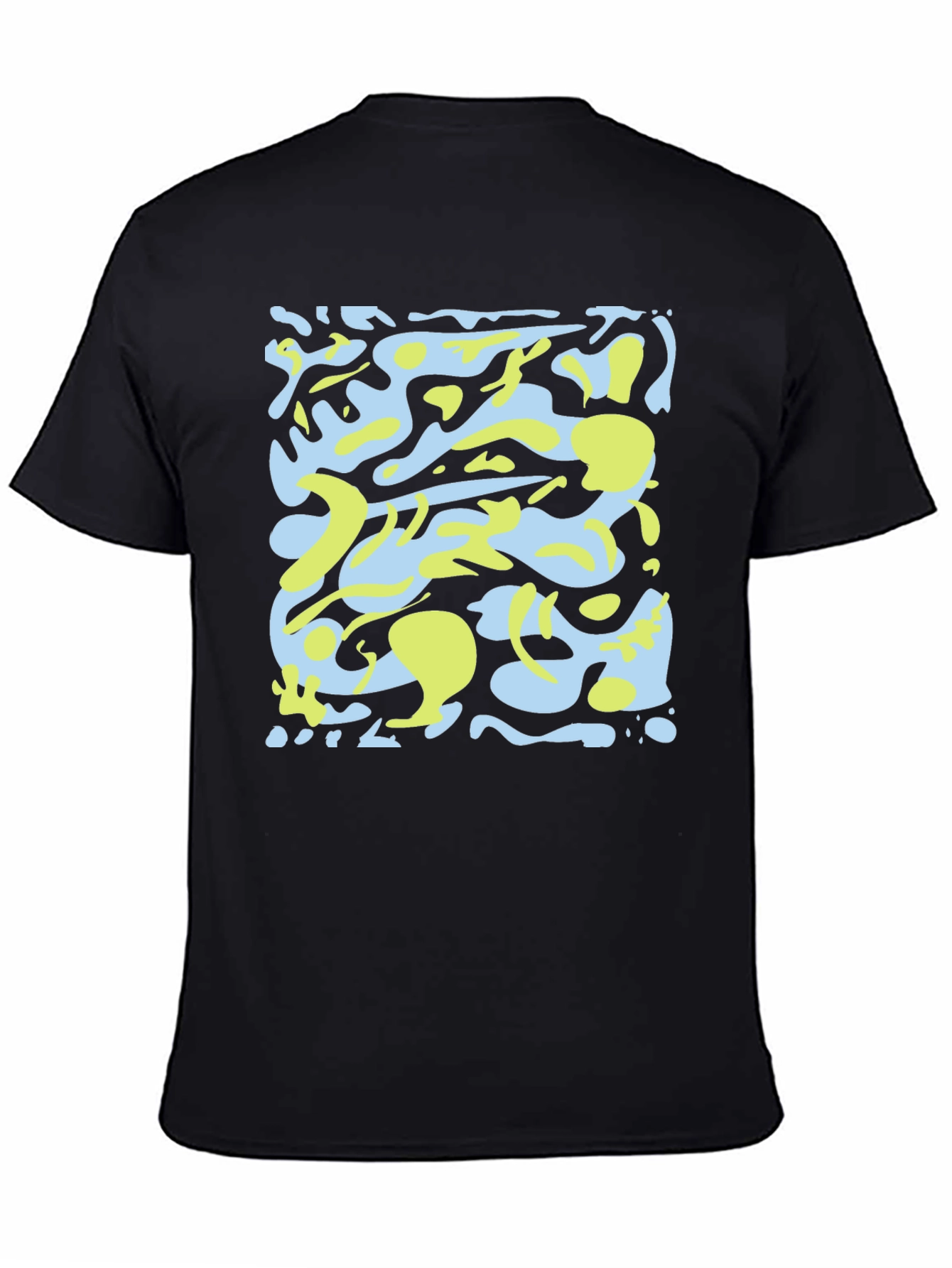 Black Abstract Camo Graphic Black T-Shirt view 4