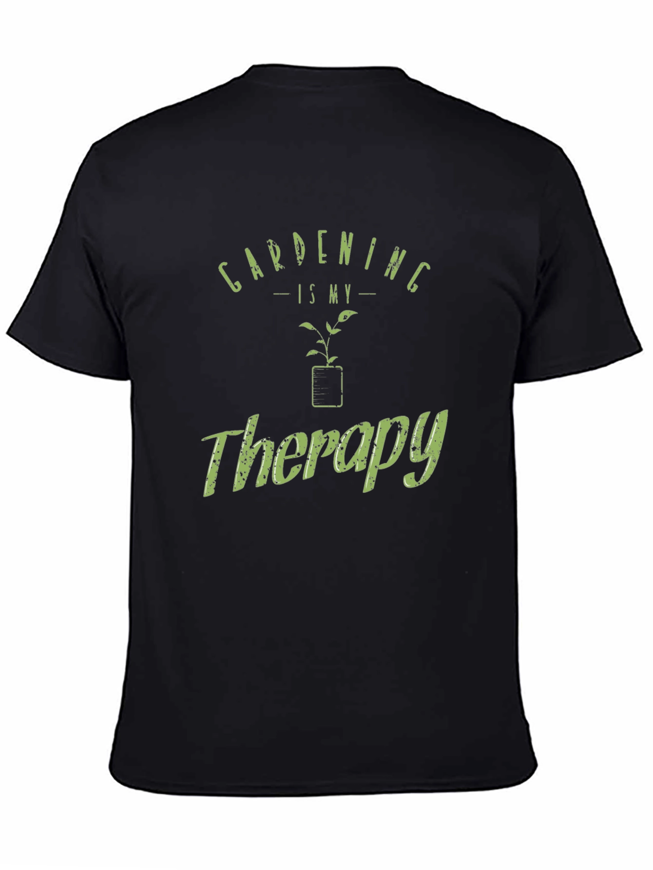Black Gardening Is My Therapy T-Shirt view 4
