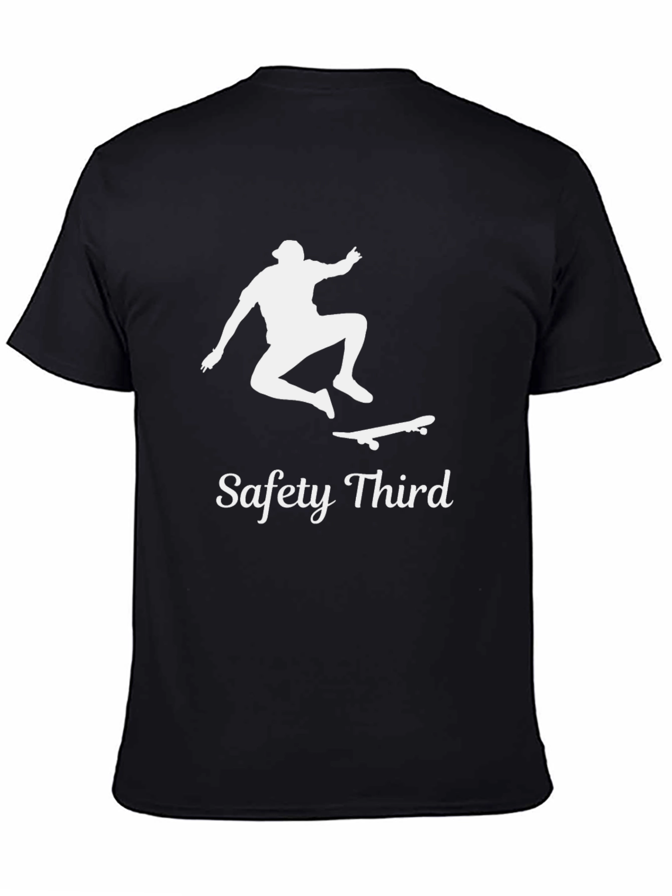 Black Safety Third Skateboard Graphic T-Shirt view 4